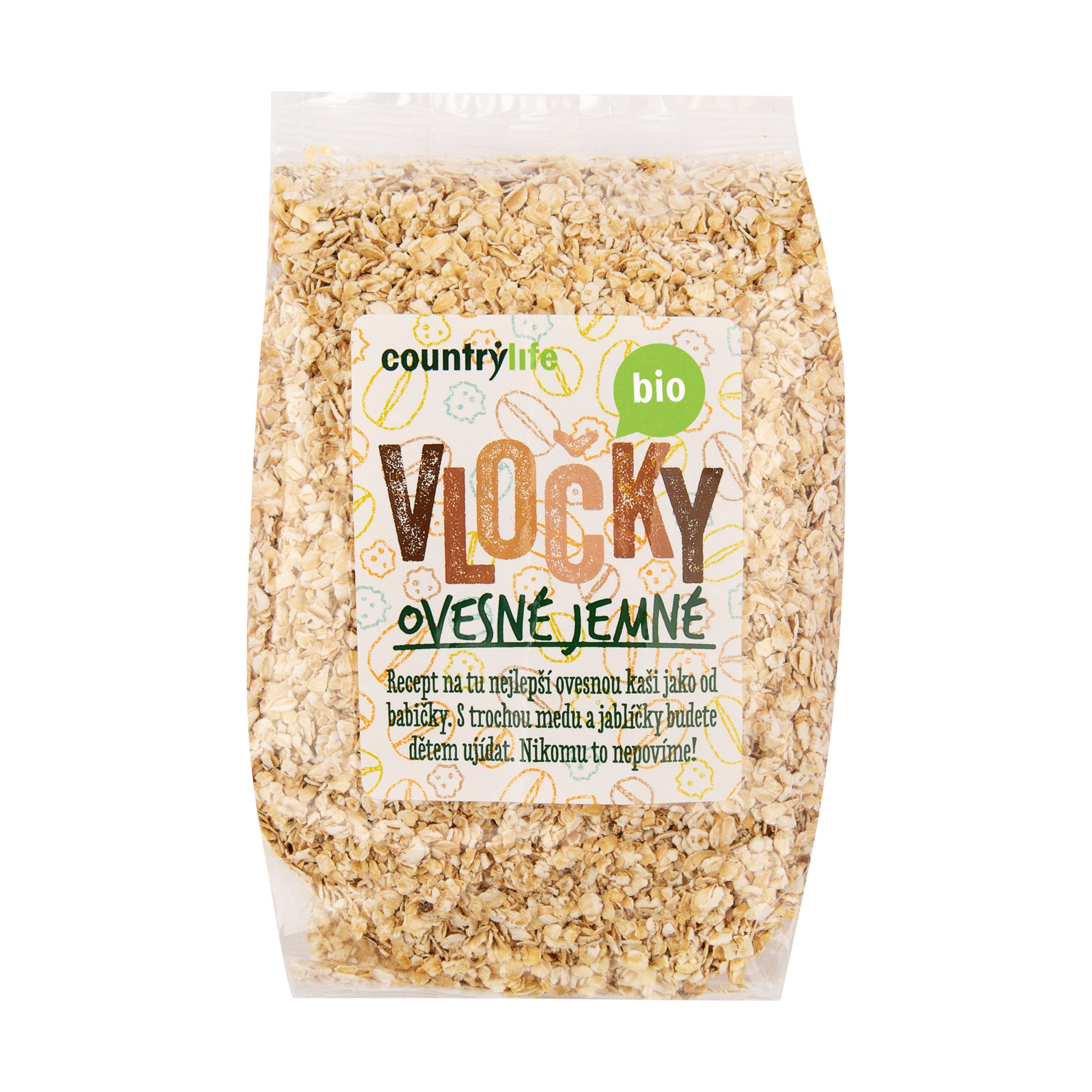Country Life Vločky ovesné jemné BIO (500 g) - ideální na krémovou kaši nebo jemné zahuštění Country Life
