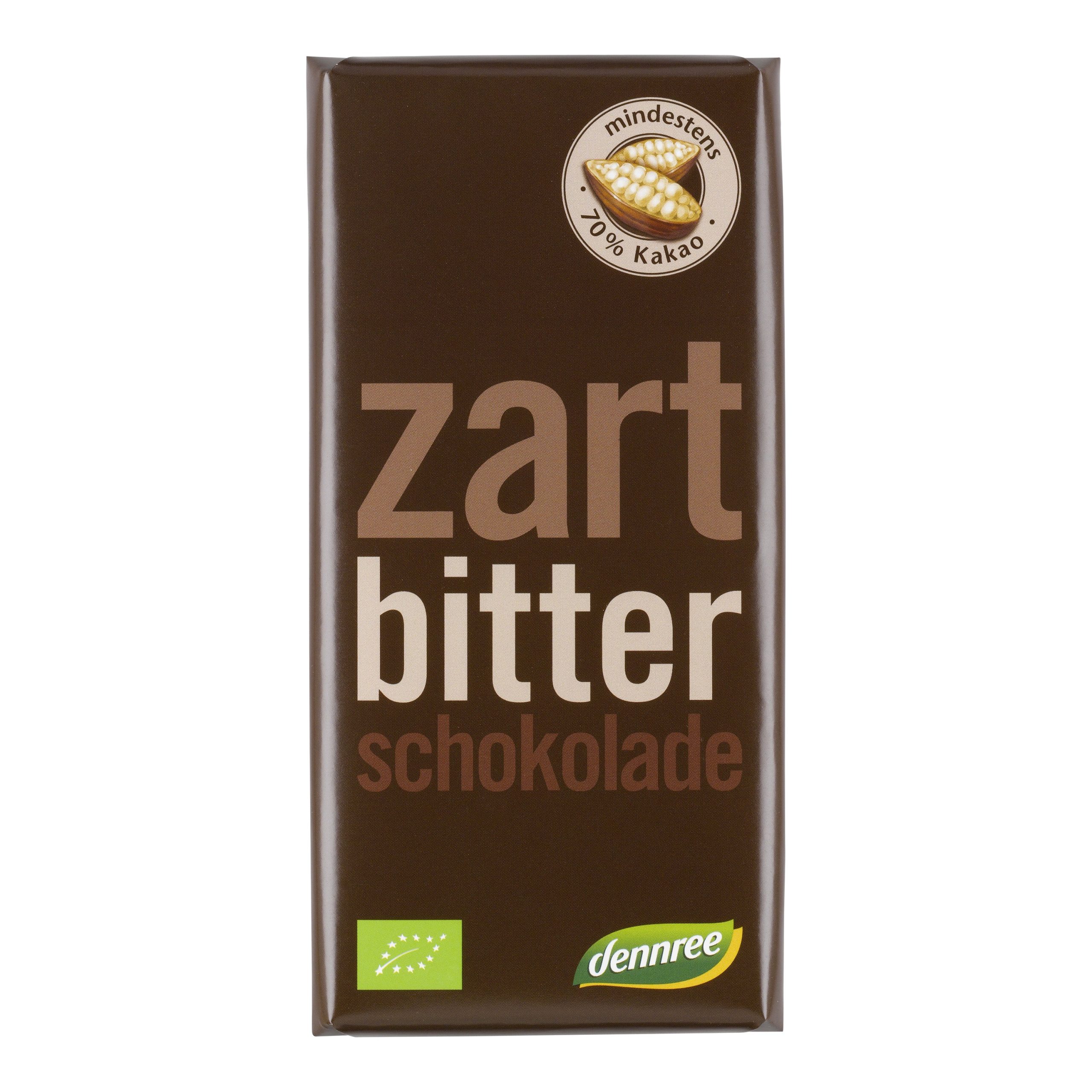 Dennree Čokoláda hořká 70% BIO (100 g) - prémiová intenzivní chuť Dennree
