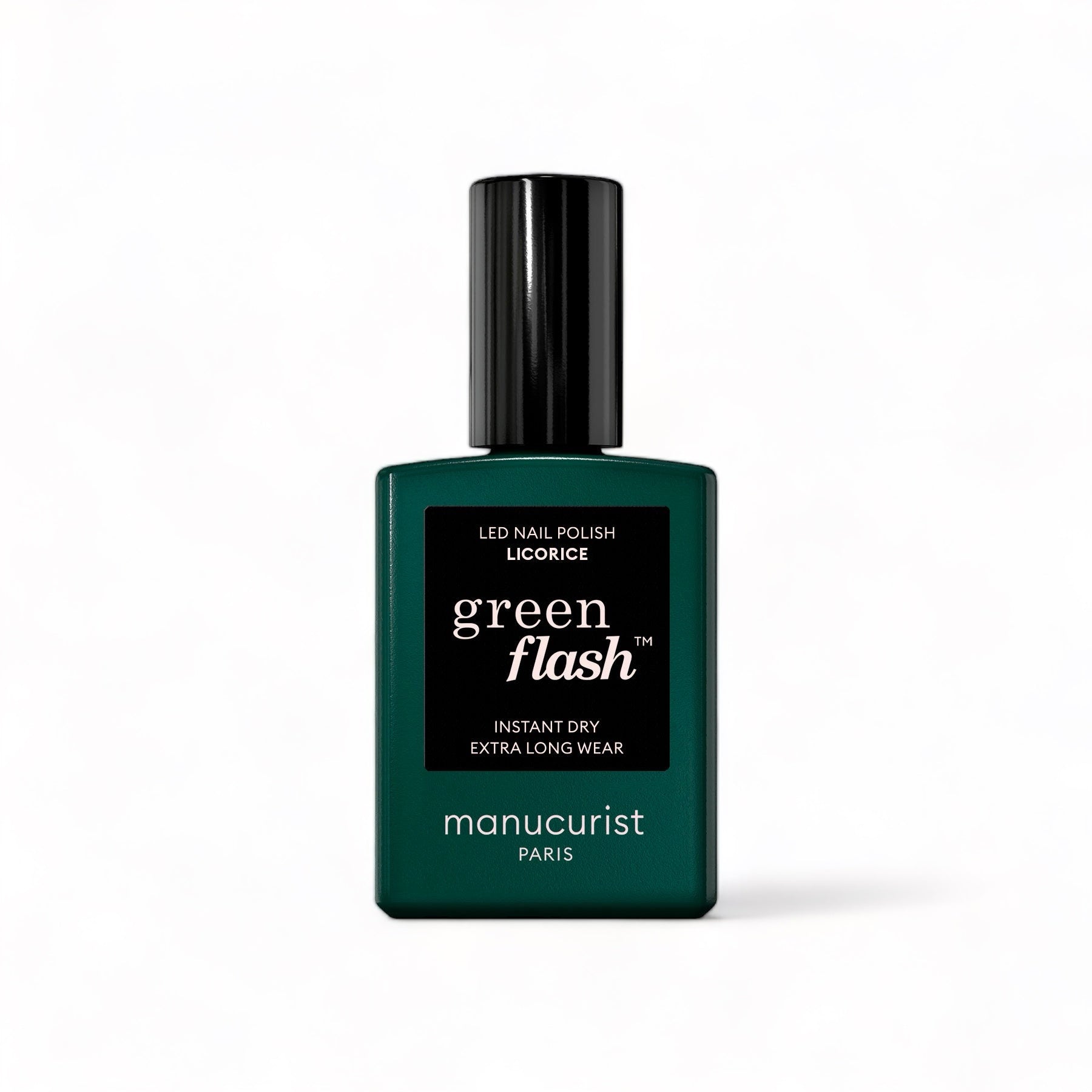Manucurist Green Flash LED gel lak na nehty - Licorice (15 ml) - černá lékořicová barva Manucurist