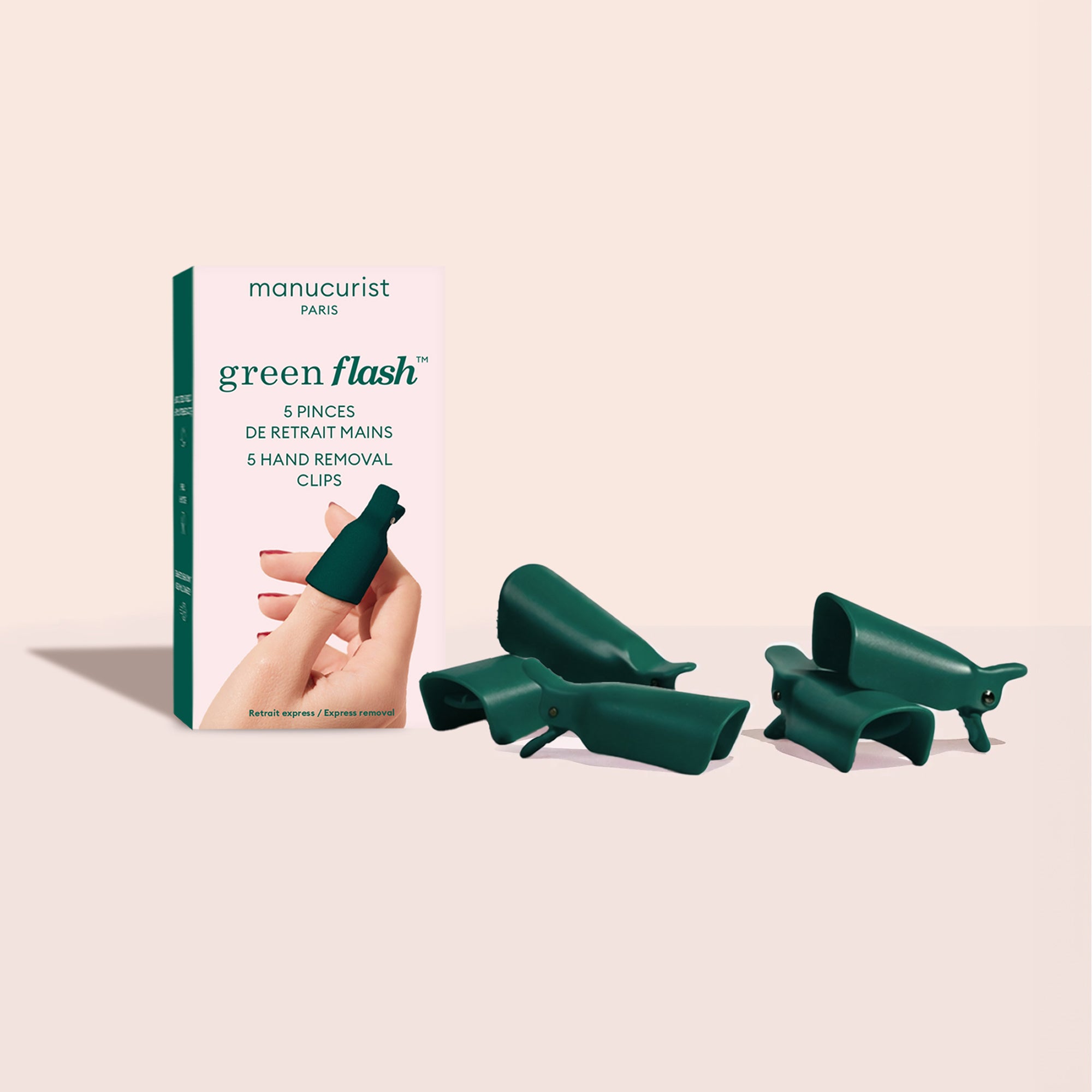 Manucurist Klipy pro odstranění Green Flash LED gel laku (5 ks) - ušetří vatové tamponky Manucurist