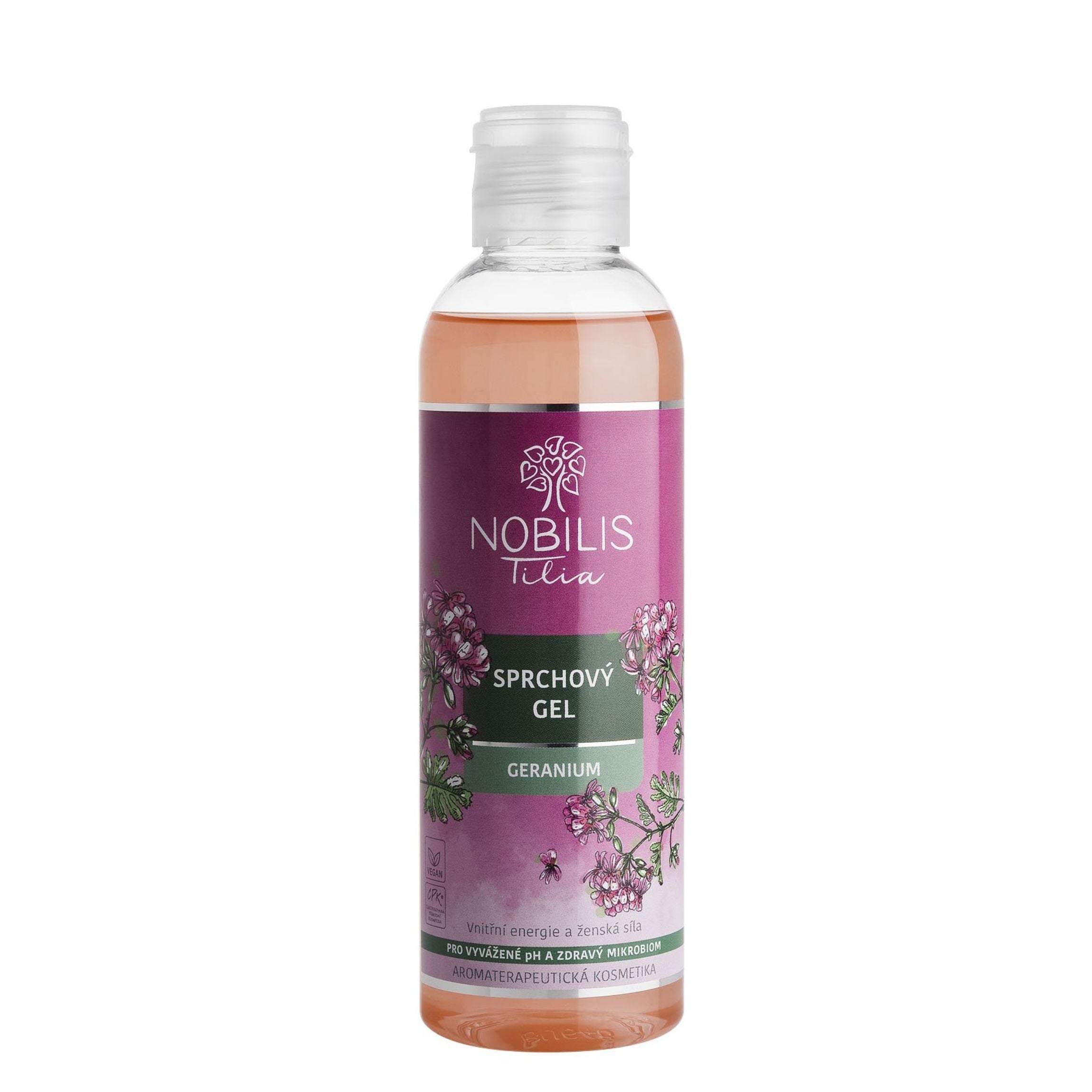 Nobilis Tilia Sprchový gel Geranium (200 ml) - s probiotickou složkou Nobilis Tilia