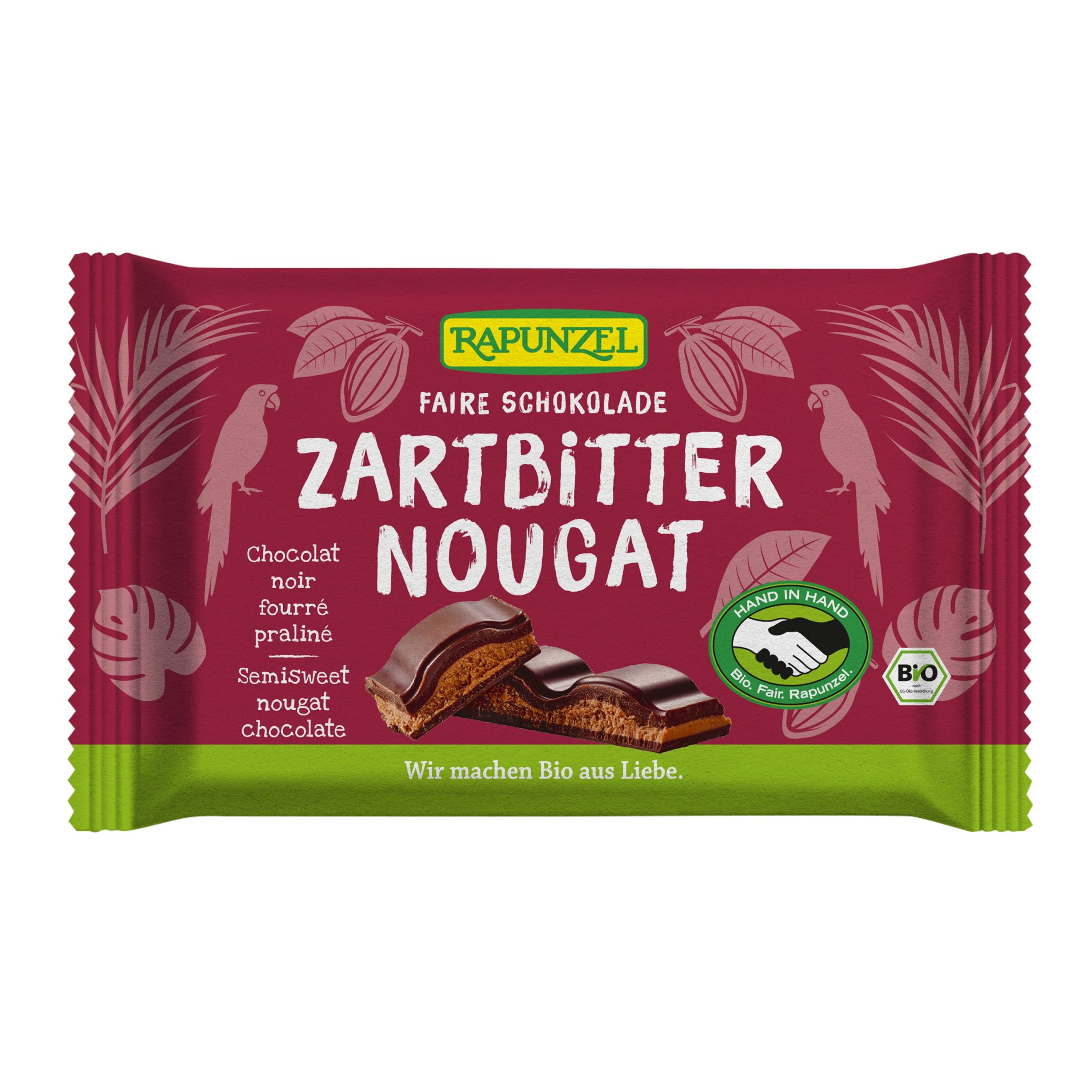 Rapunzel Čokoláda hořká s nugátem BIO (100 g) - nugátové potěšení s jemnou hořkostí Rapunzel