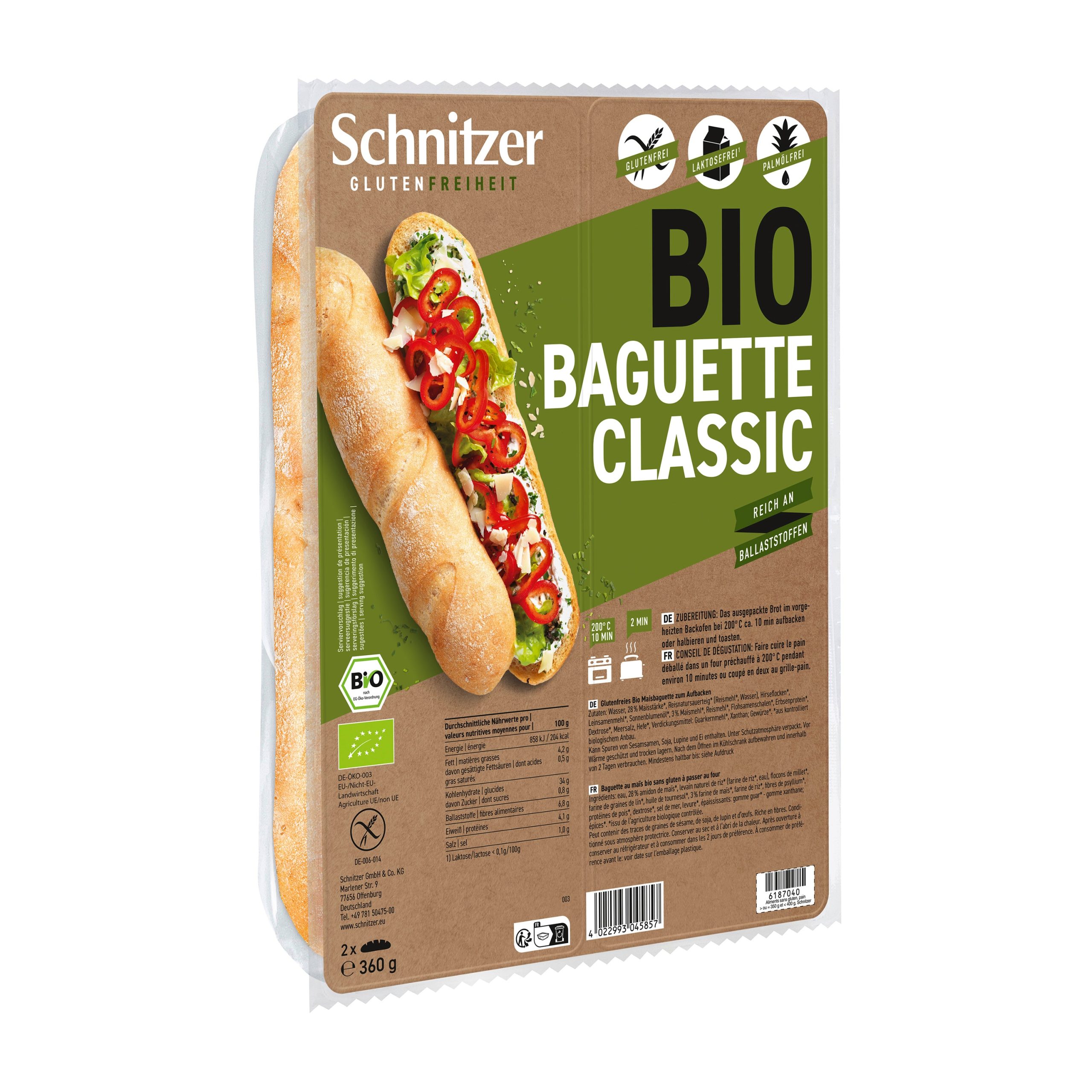 Schnitzer Bagety klasik bezlepkové BIO (360 g) Schnitzer