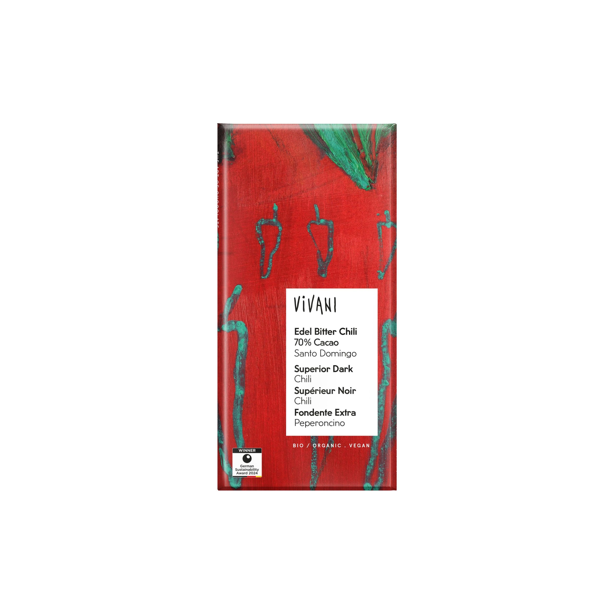 Vivani Čokoláda hořká s chilli 70 % BIO (80 g) - lehce pálivý dozvuk Vivani