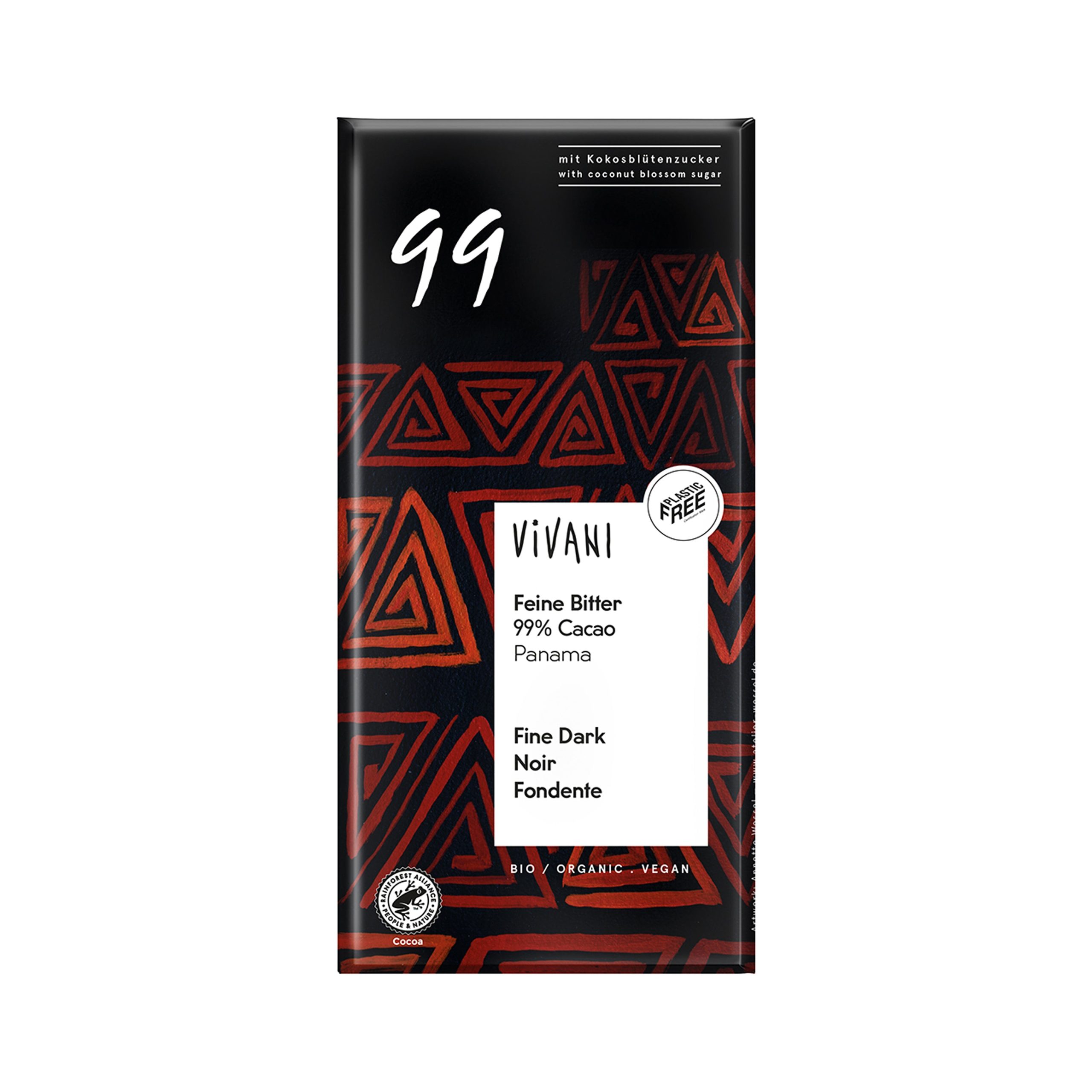 Vivani Čokoláda hořká s kokosovým cukrem 99 % BIO (80 g) - pro fanoušky hořké čokolády Vivani