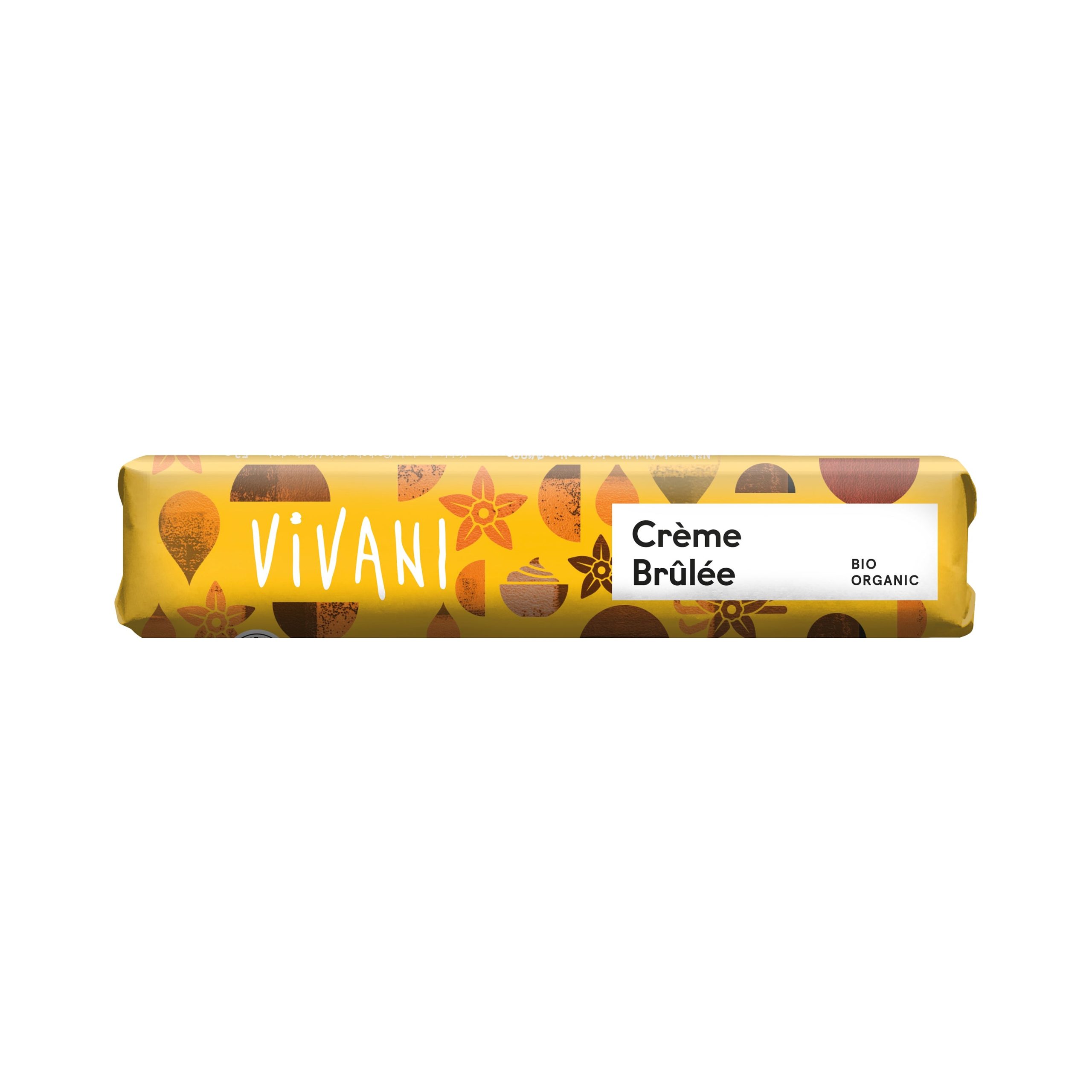 Vivani Tyčinka mléčná čokoláda Creme brulée BIO (40 g) - creme brulée zabalené do poctivé čokolády Vivani
