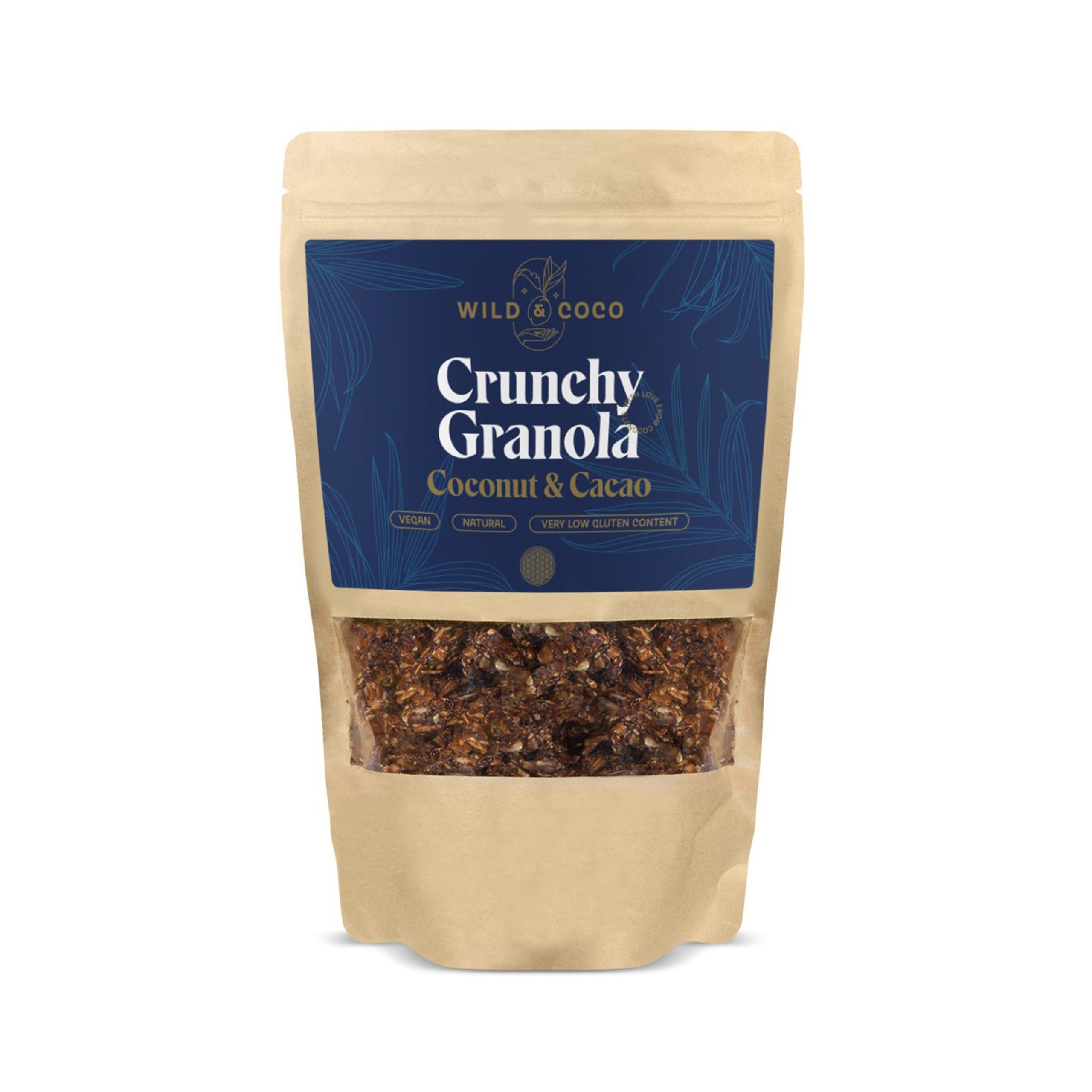 Wild & Coco Granola křupavá Kokos a kakao (250 g) - s nízkým obsahem lepku Wild & Coco