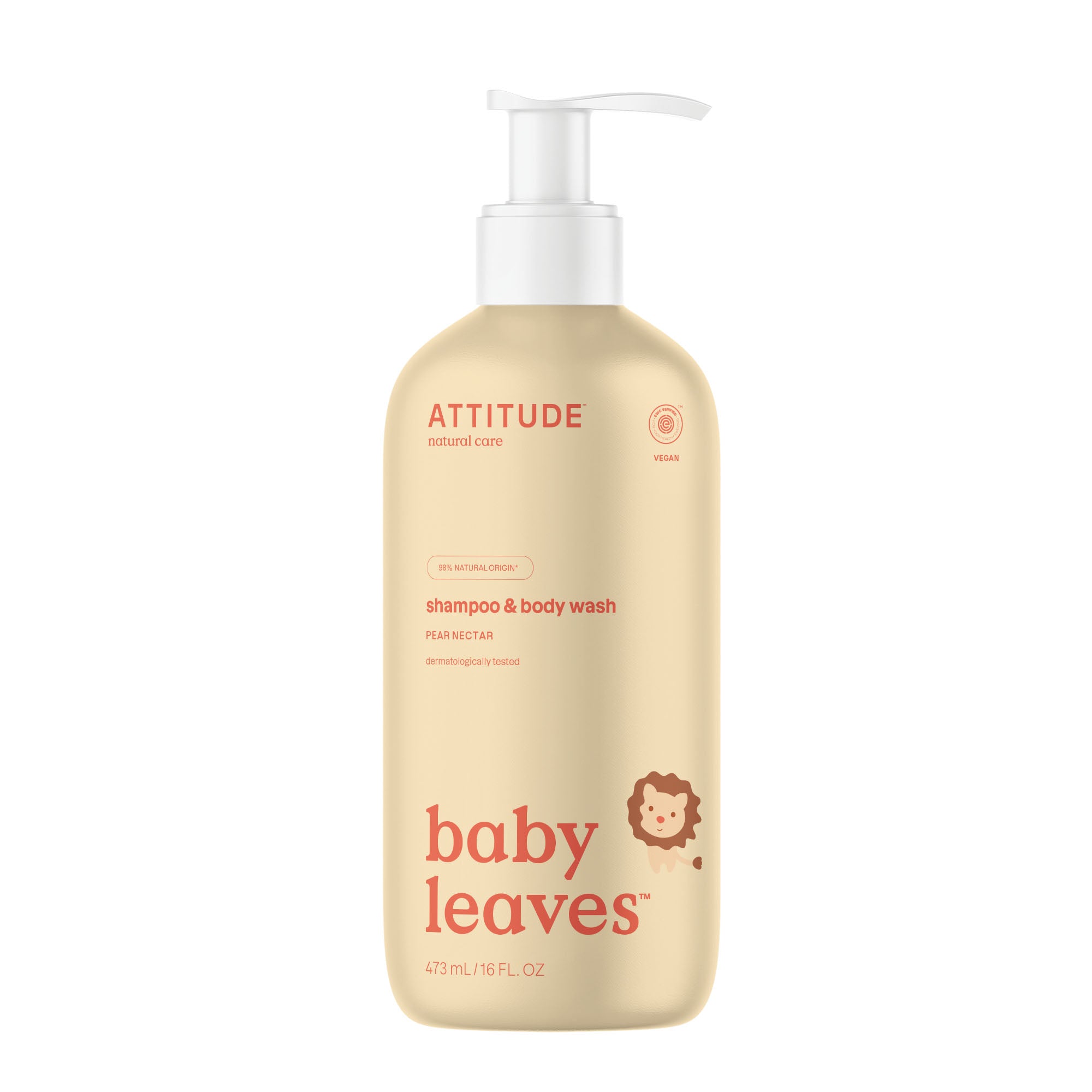 Attitude Dětský sprchový gel a šampon 2v1 Baby Leaves s vůní hruškové šťávy (473 ml) - pro radost z koupání Attitude