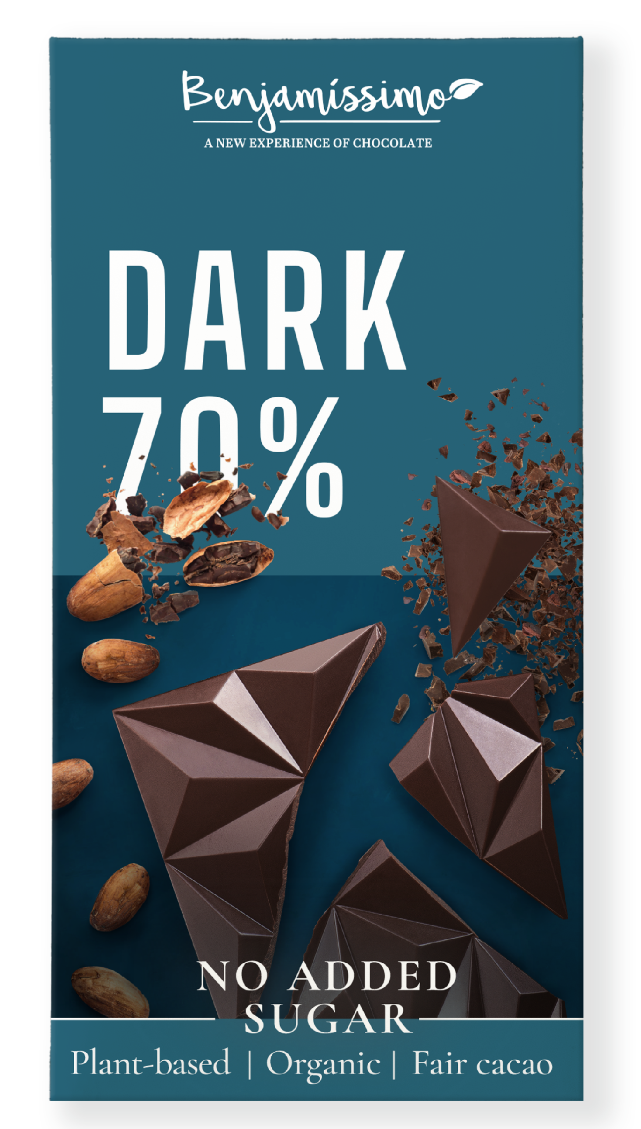 Benjamíssimo Tmavá čokoláda bez přidaného cukru 70% BIO (60 g) - slazená erythritolem Benjamíssimo