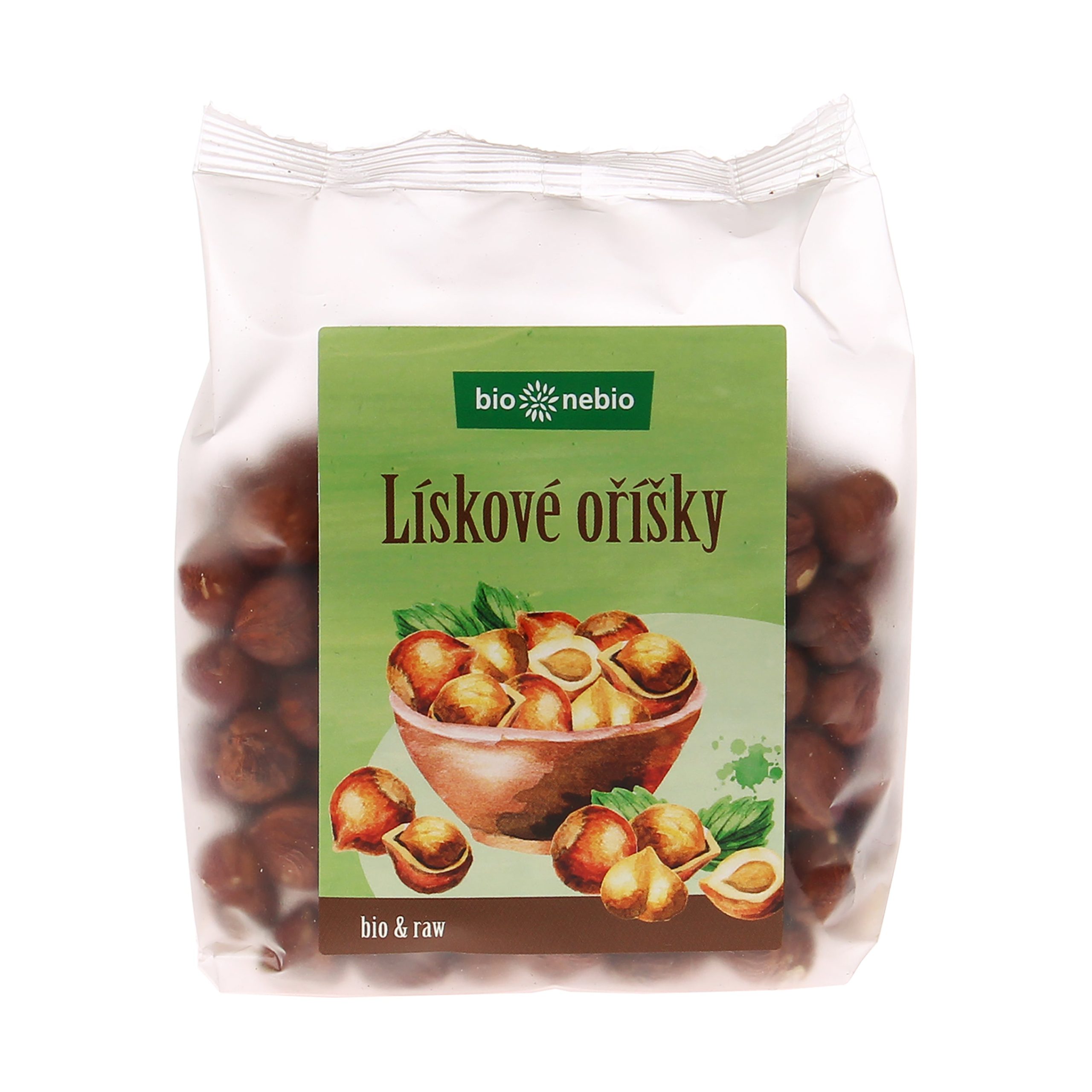 Bio nebio Oříšky lískové BIO (200 g) - celá jádra odrůdy levantin pro výraznou plnou chuť a vůni Bio nebio
