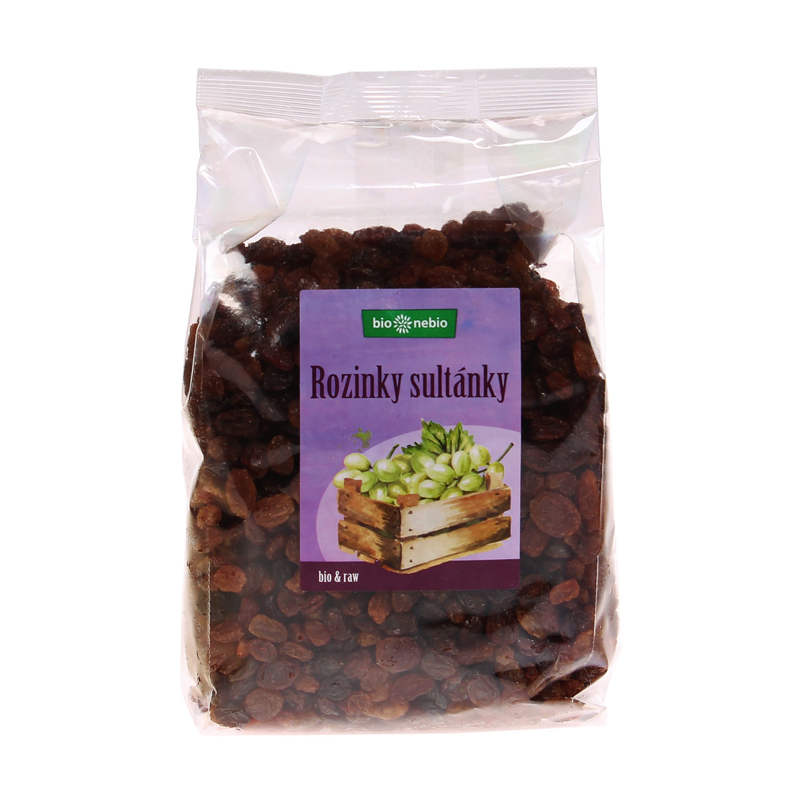 Bio nebio Rozinky sultánky BIO (1 kg) - krásně sypké sultánky bez siřičitanů ve velkém balení Bio nebio