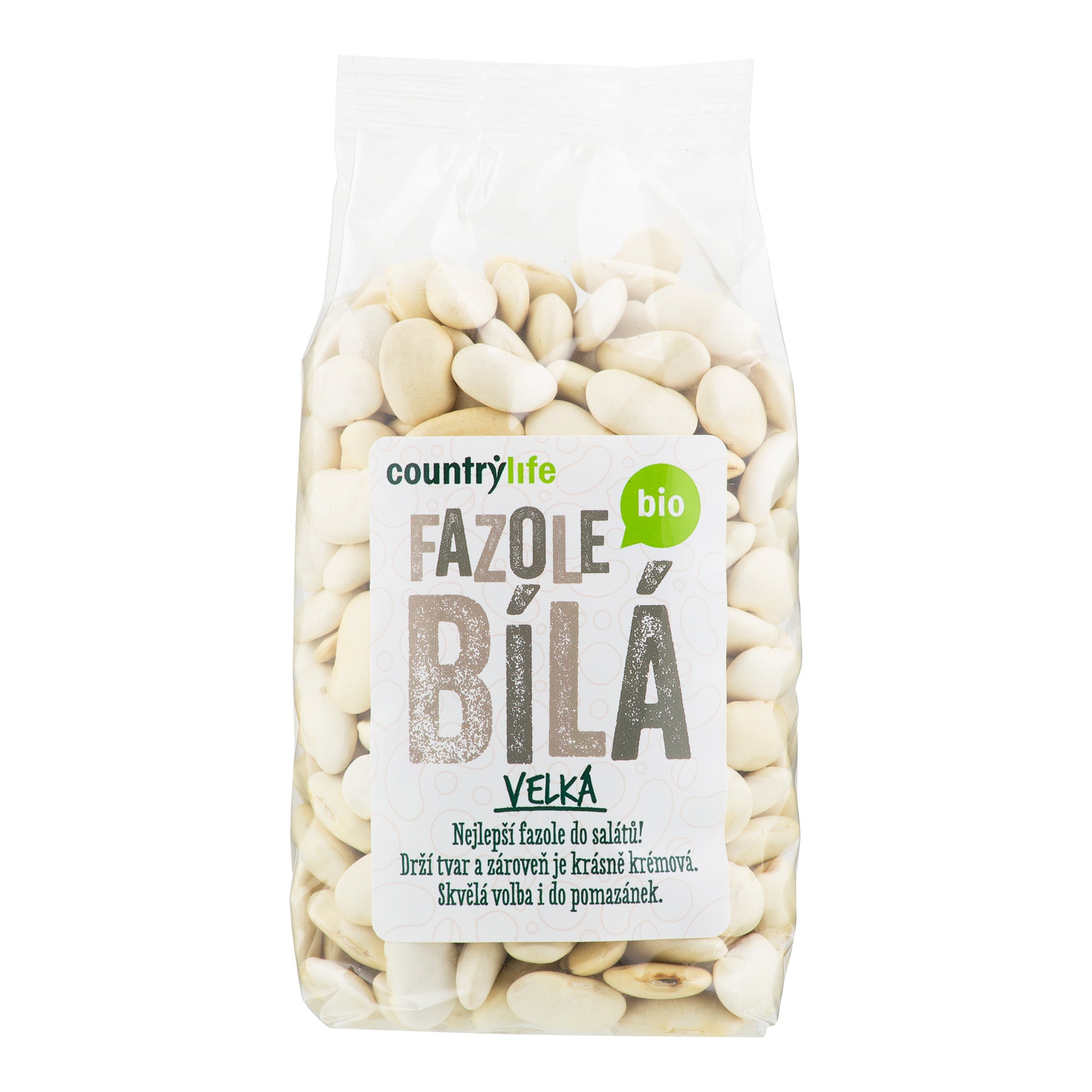 Country Life Fazole bílá velká BIO (500 g) - skvělá do salátů