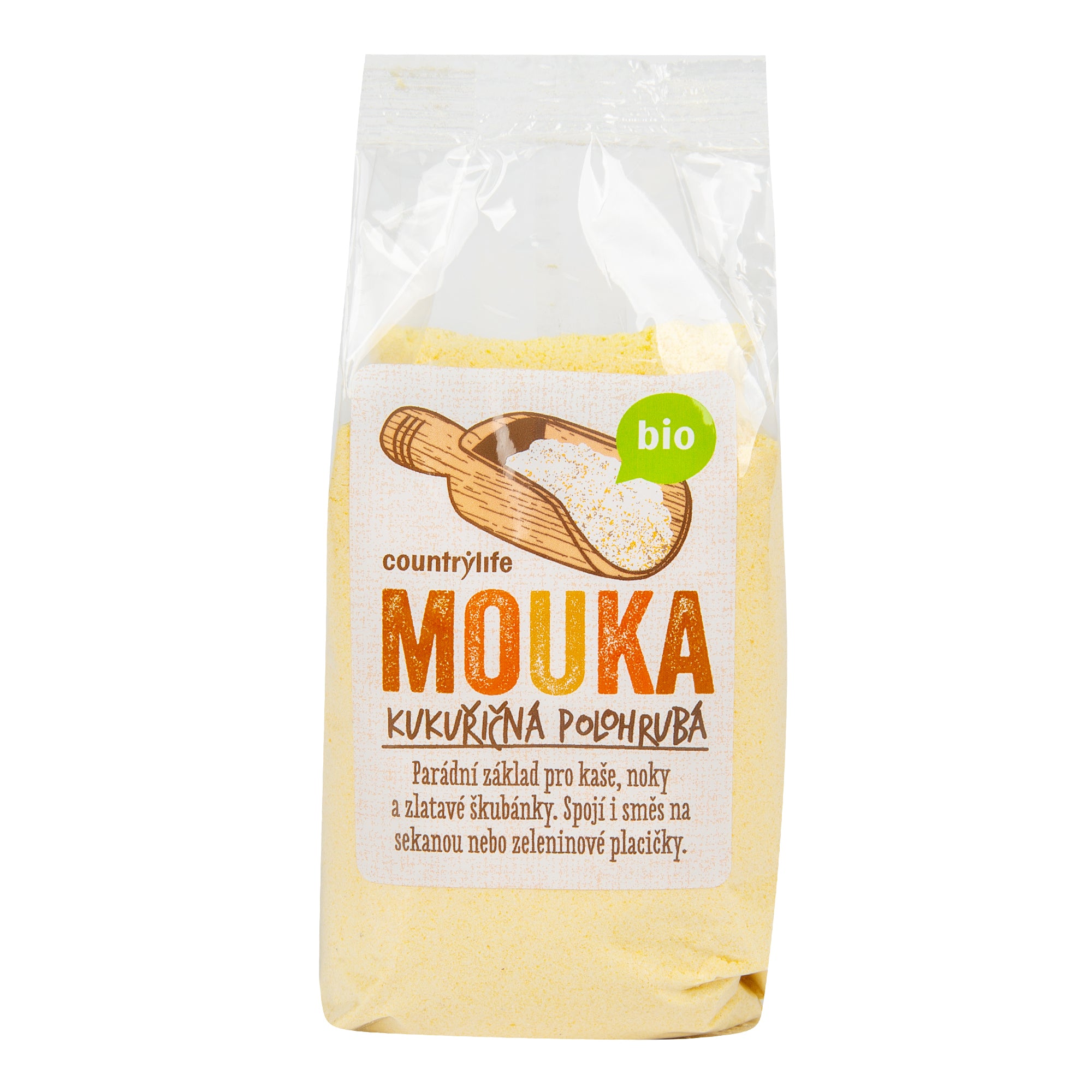 Country Life Mouka kukuřičná polohrubá BIO (400 g) - bezlepková mouka do těst