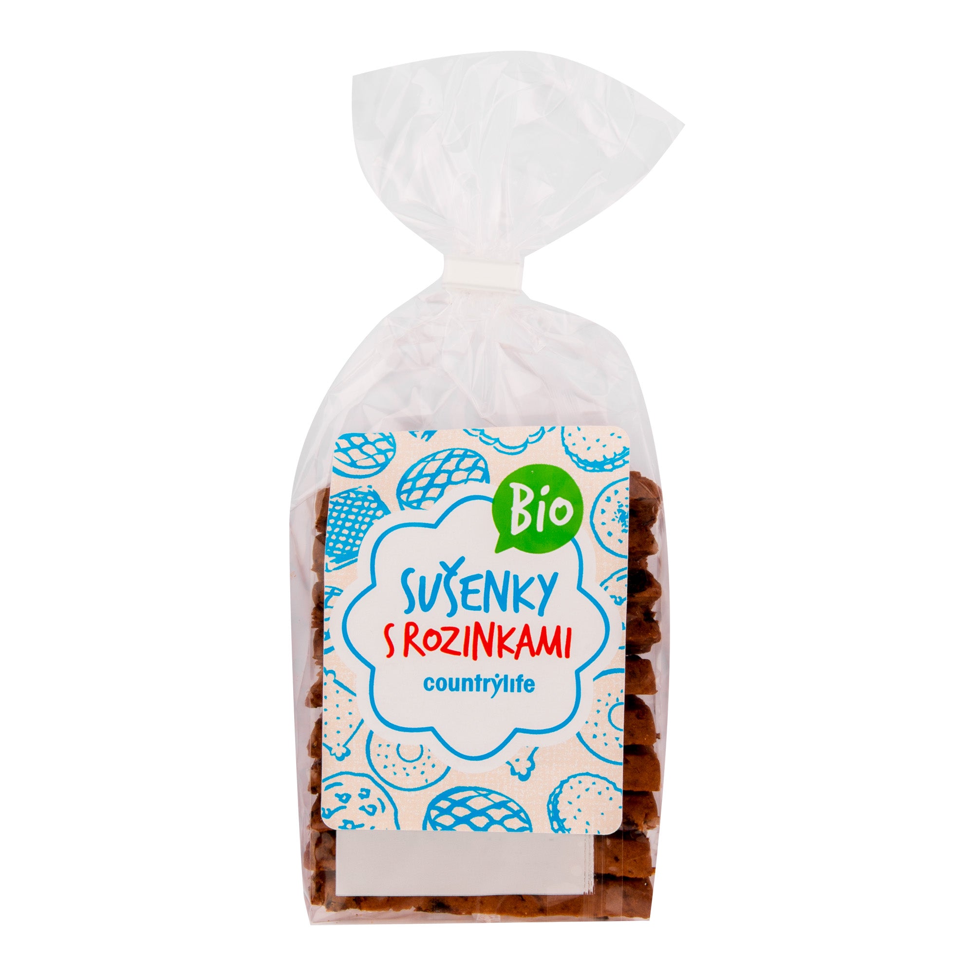 Country Life Sušenky s rozinkami BIO (230 g) - s jednoduchým složením bez přidaného cukru Country Life