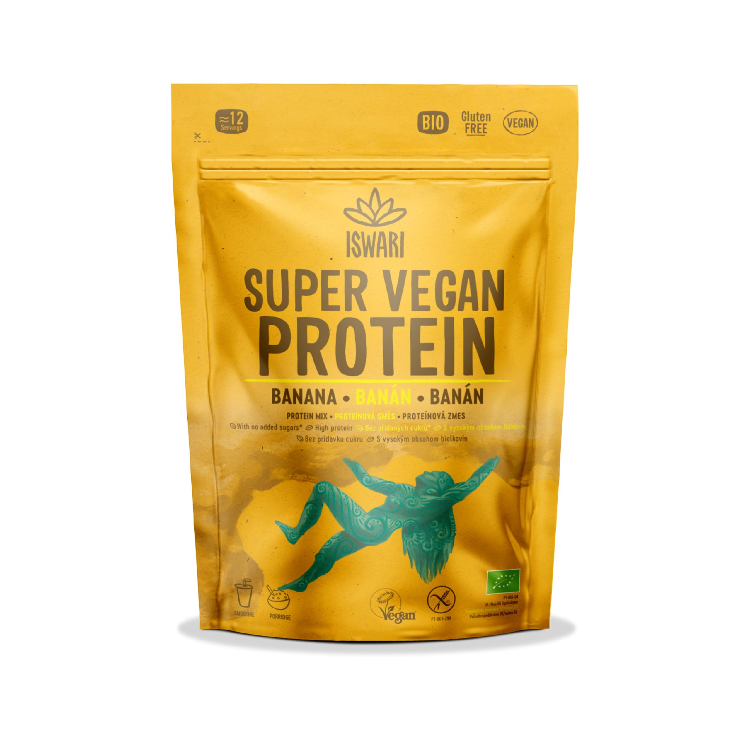 ISWARI Protein vegan s banánem BIO (250 g) - obsahuje 11 % banánu Iswari