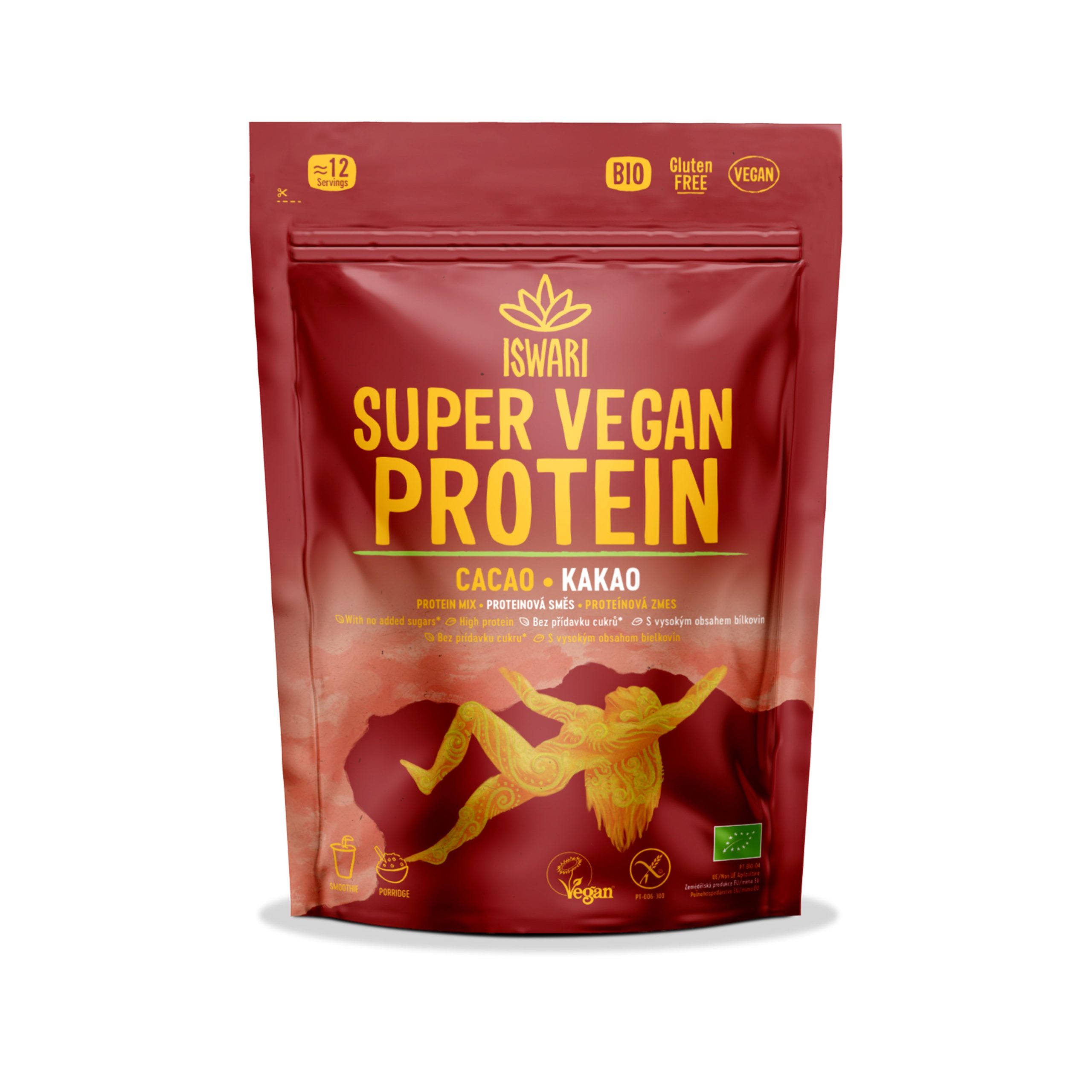 ISWARI Protein vegan s kakaem BIO (250 g) - obsahuje 8 % kakaa Iswari