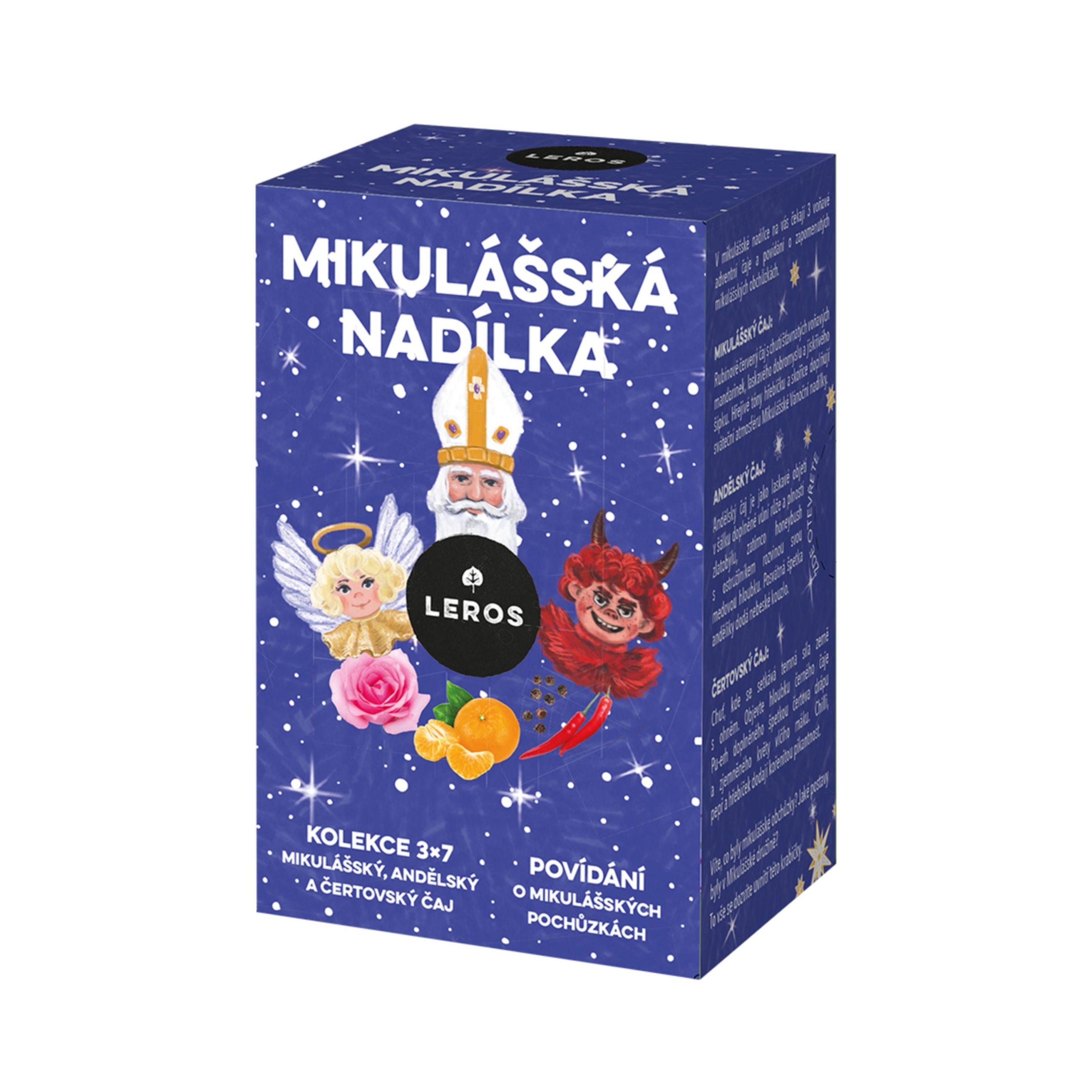 LEROS Kolekce adventních čajů Mikulášská nadílka (3 x 7 nálev. sáčků) - uvnitř vyprávění o mikulášských obchůzkách Leros