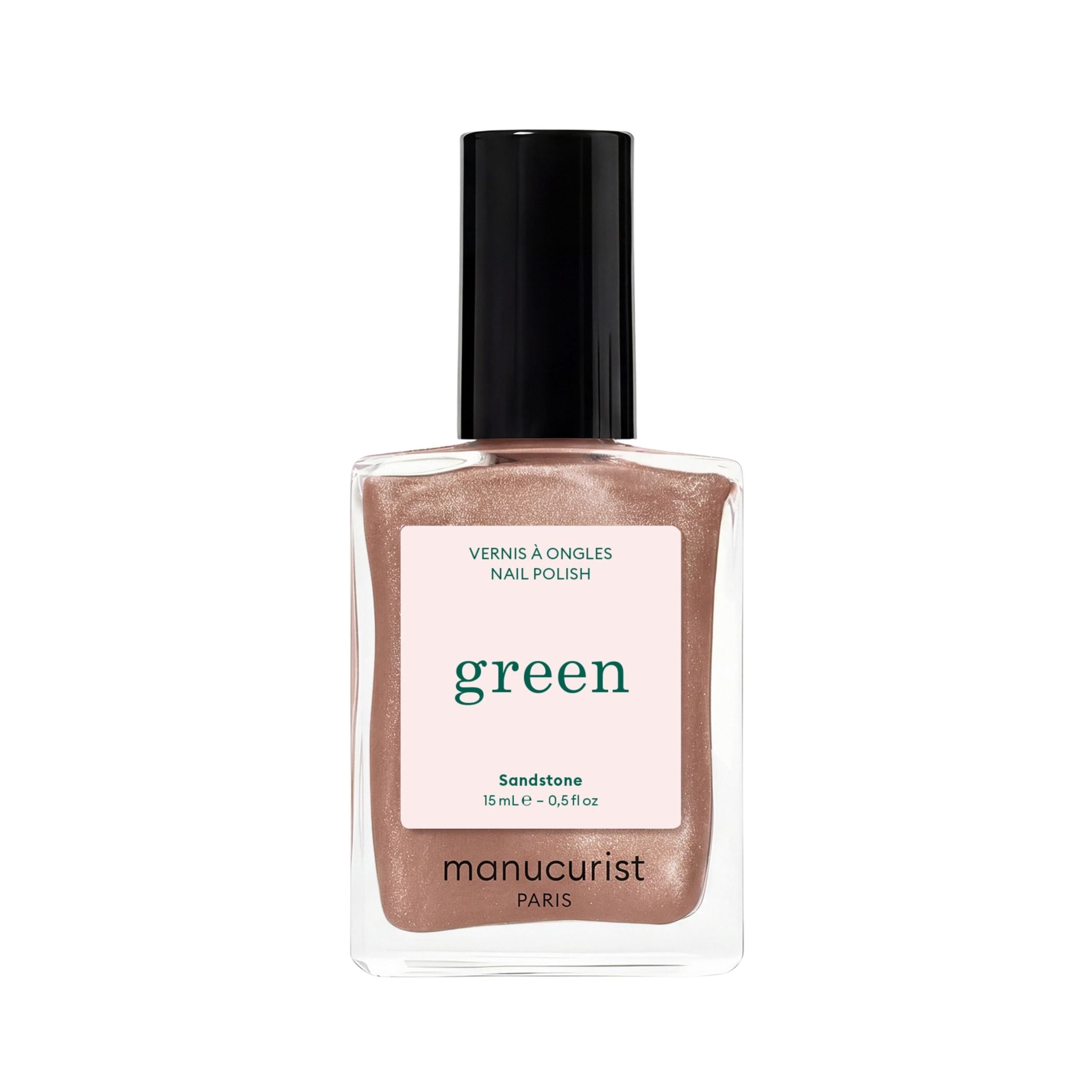 Manucurist Green schnoucí lak na nehty - Sandstone (15 ml) - perleťový světle hnědý odstín MANUCURIST