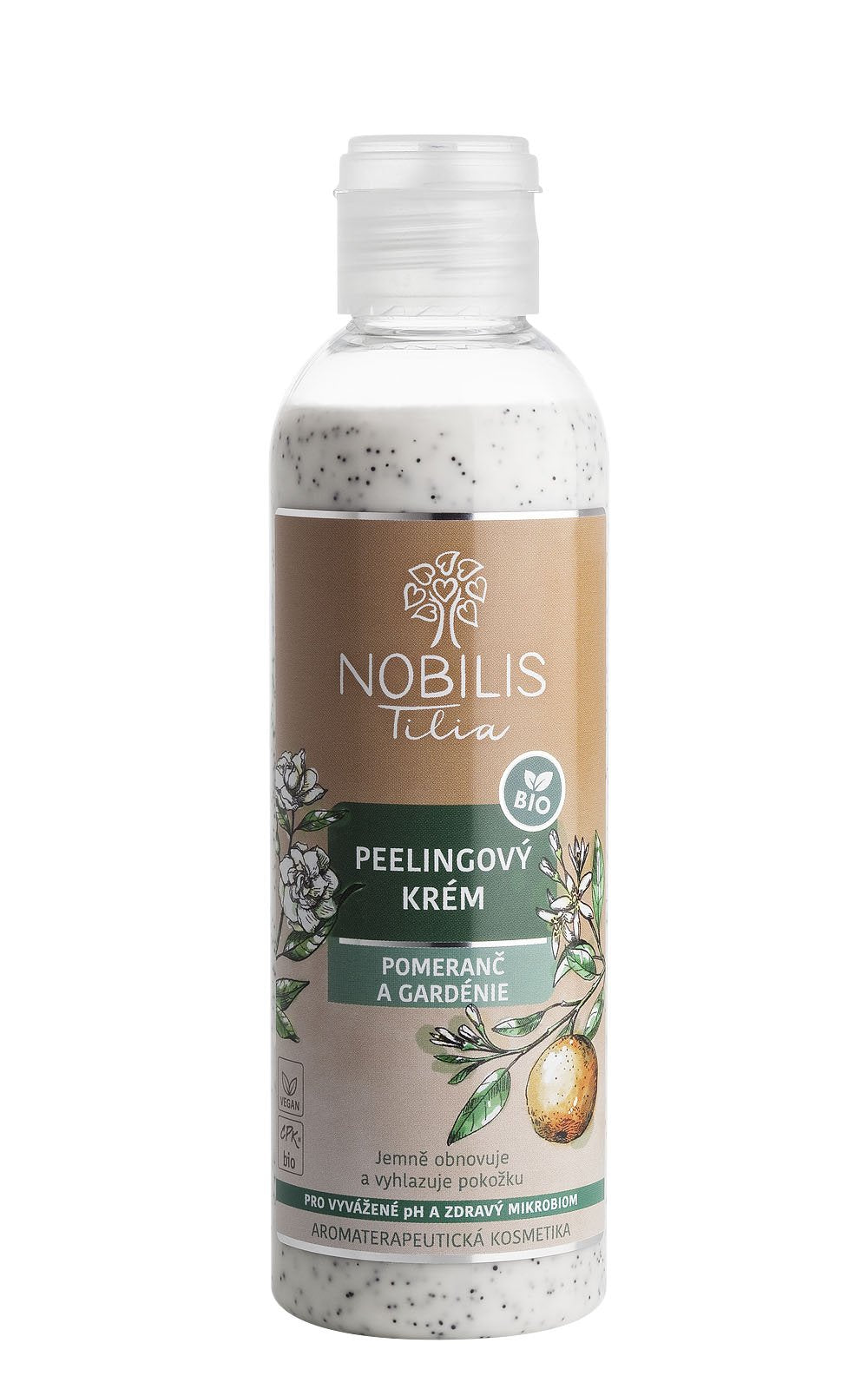 Nobilis Tilia Peelingový krém Pomeranč a gardénie BIO (200 ml) - šetrná péče s návykovou vůní Nobilis Tilia