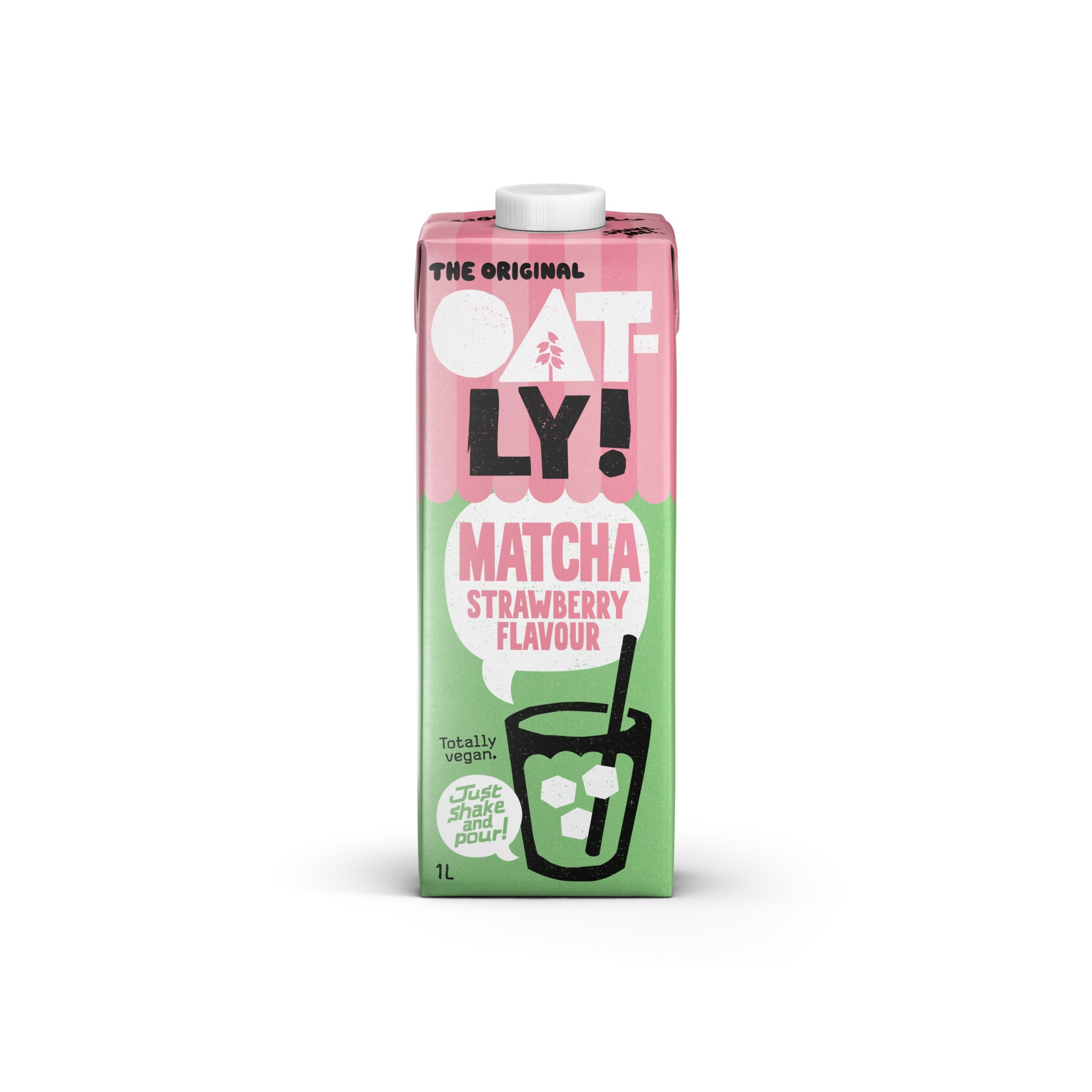 Oatly! Nápoj ovesný Matcha s příchutí jahody (1 l) - nevšední kombinace chutí Oatly!