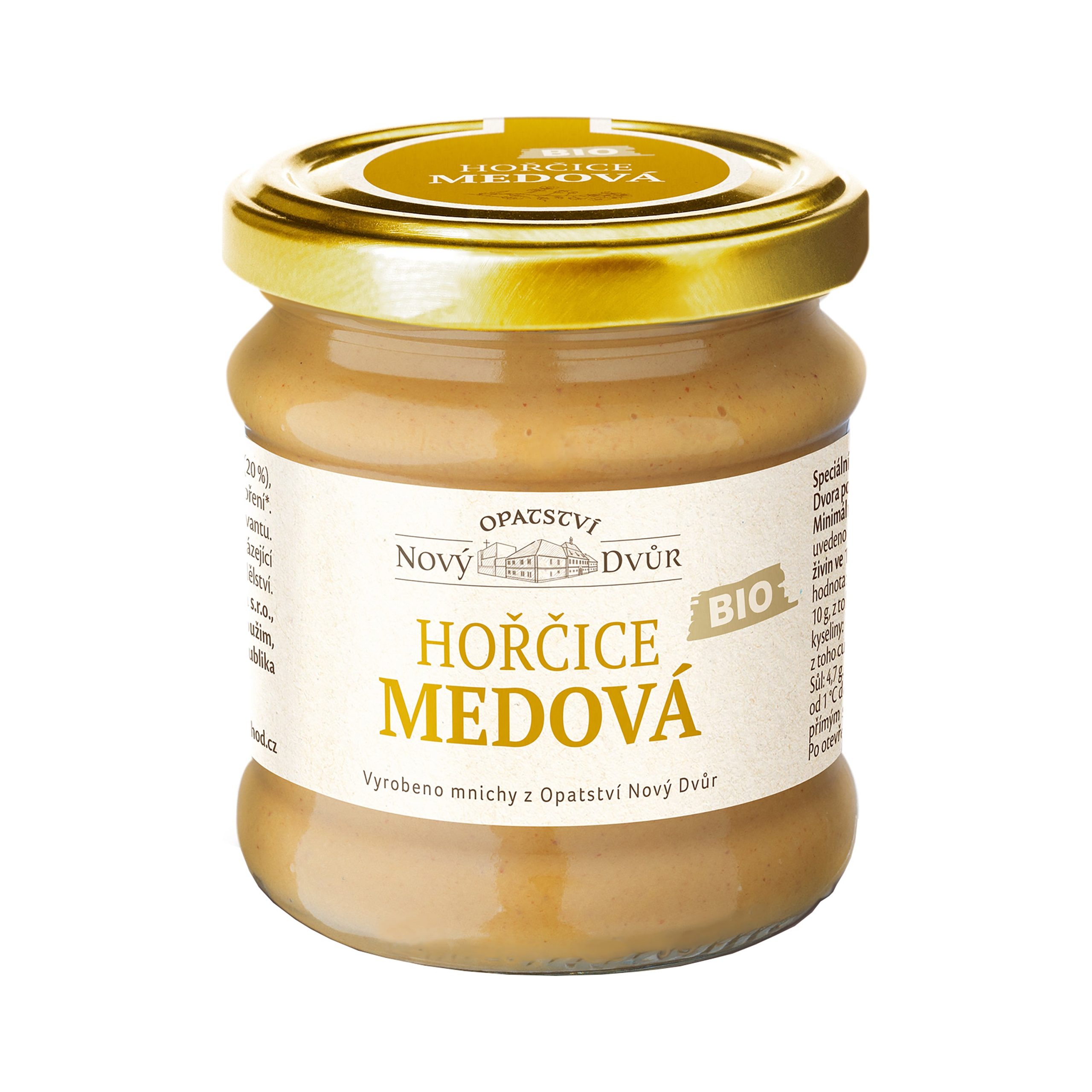 Opatství Nový Dvůr Hořčice medová BIO (205 g) - jemně mletá