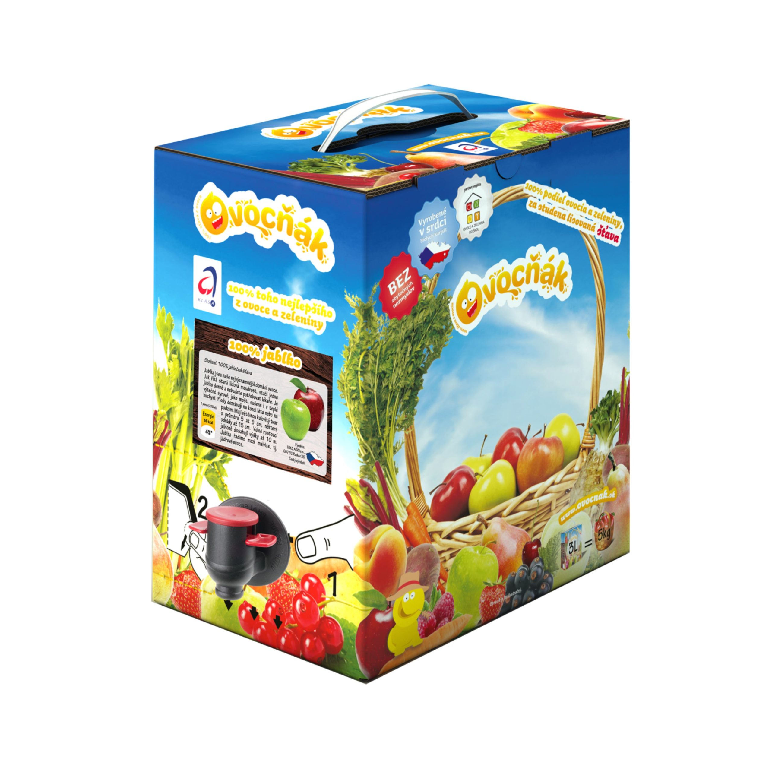 Ovocňák Mošt ovocný jablko 100%  BiB (3 l) Ovocňák