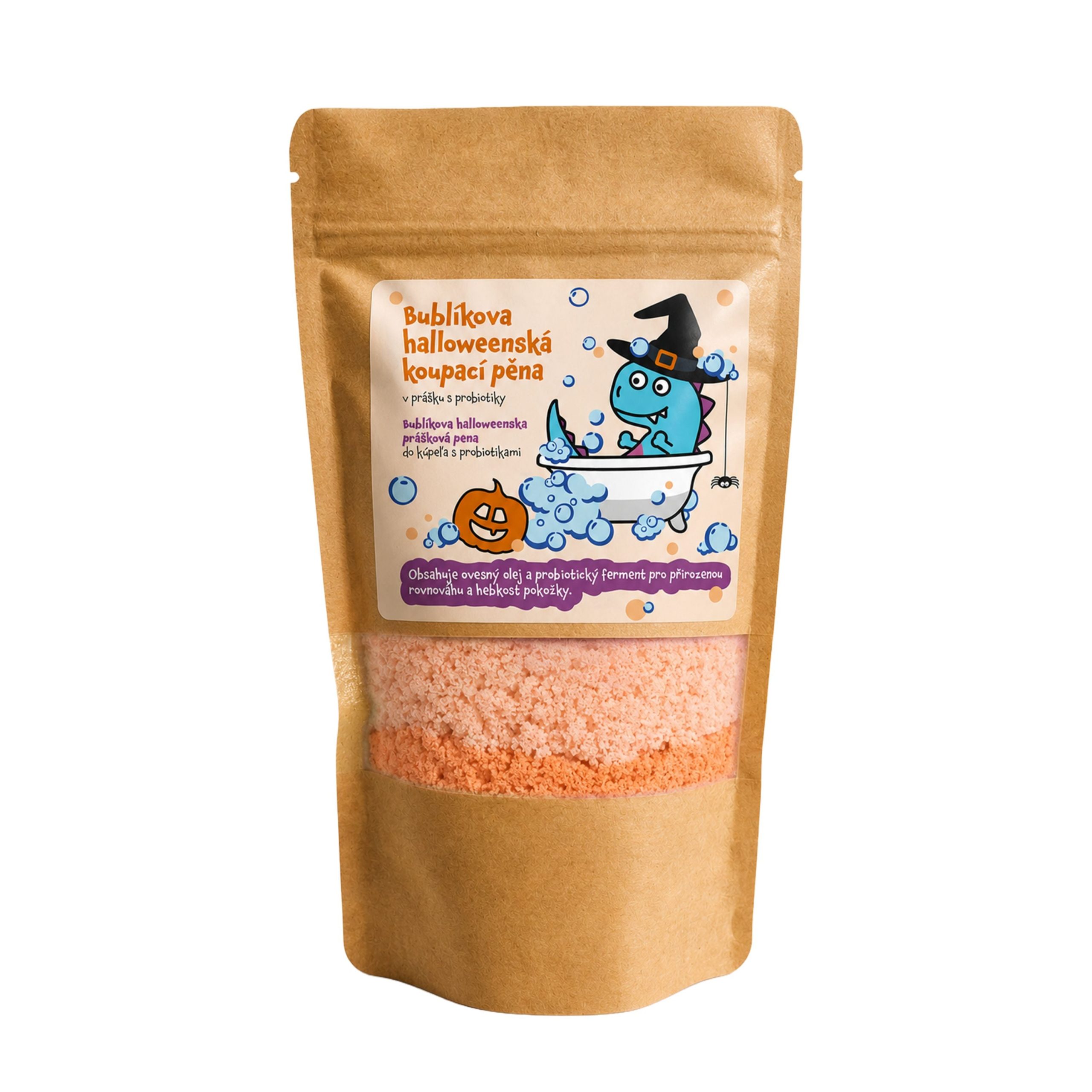 Pure Harmony Bublíkova halloweenská koupací pěna v prášku s probiotiky (160 g) - pro hravé podzimní koupání Pure Harmony