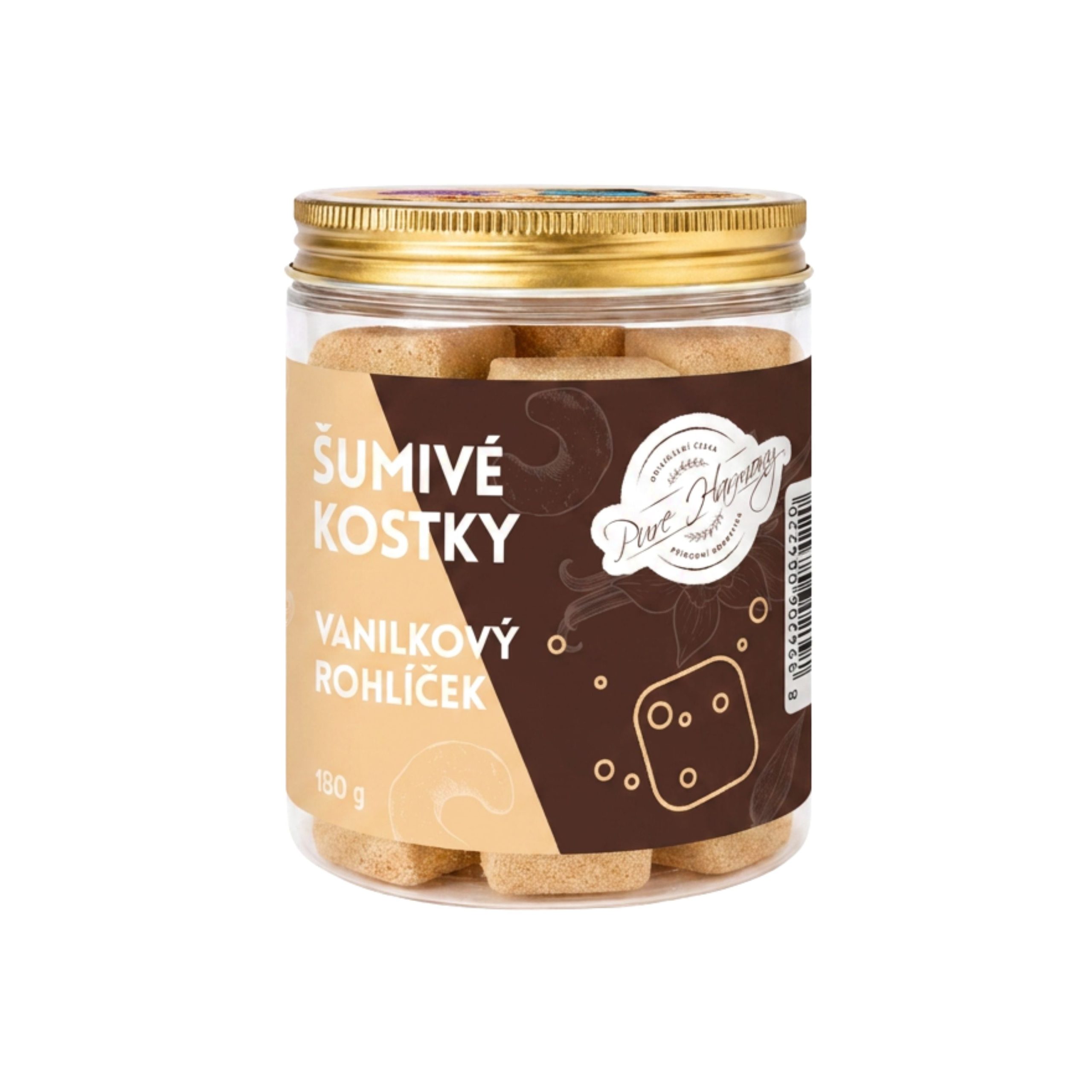 Pure Harmony Šumivé kostky do koupele Vanilkový rohlíček (180 g) Pure Harmony