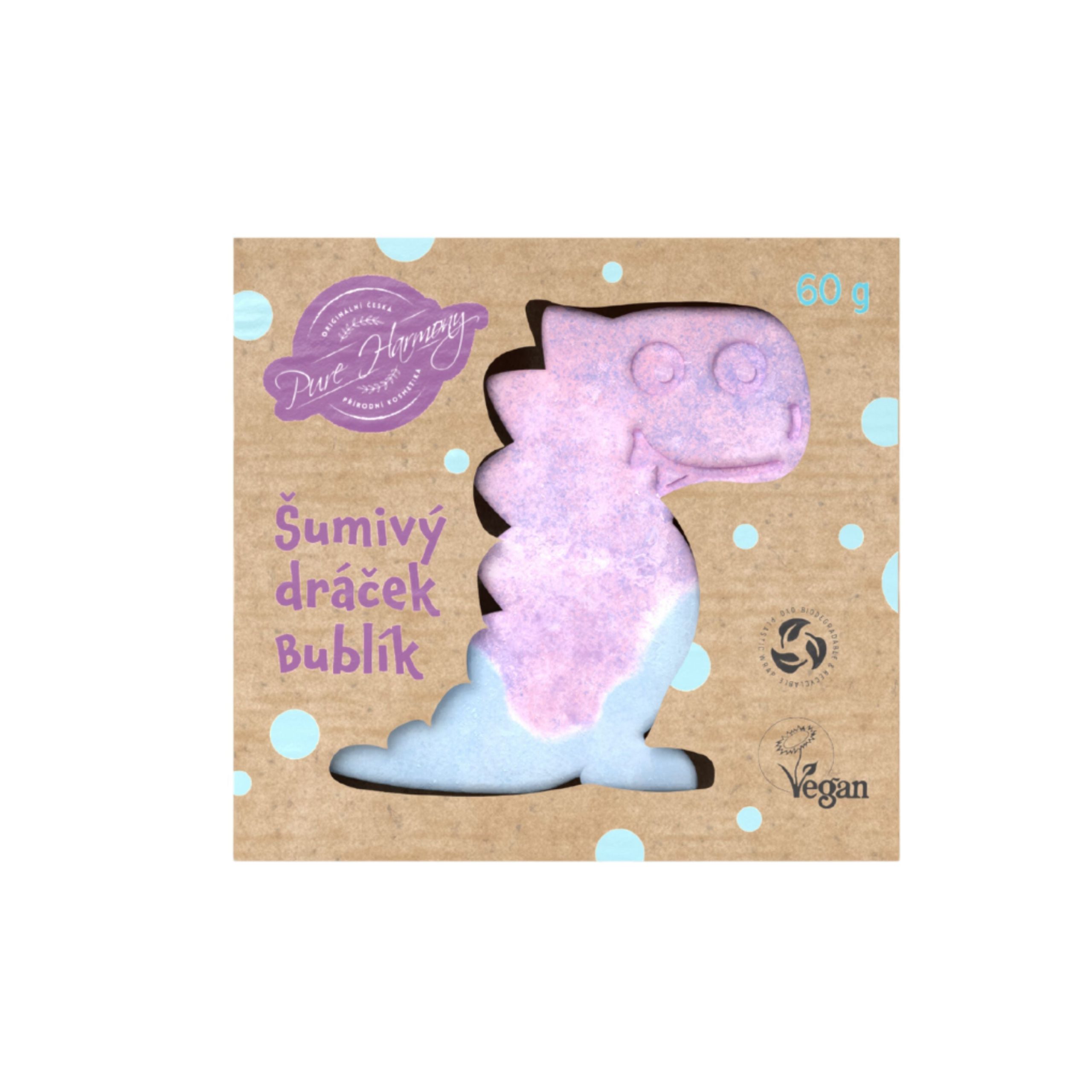 Pure Harmony Šumivý dráček Bublík s probiotiky (60 g) - hravý parťák do vany Pure Harmony