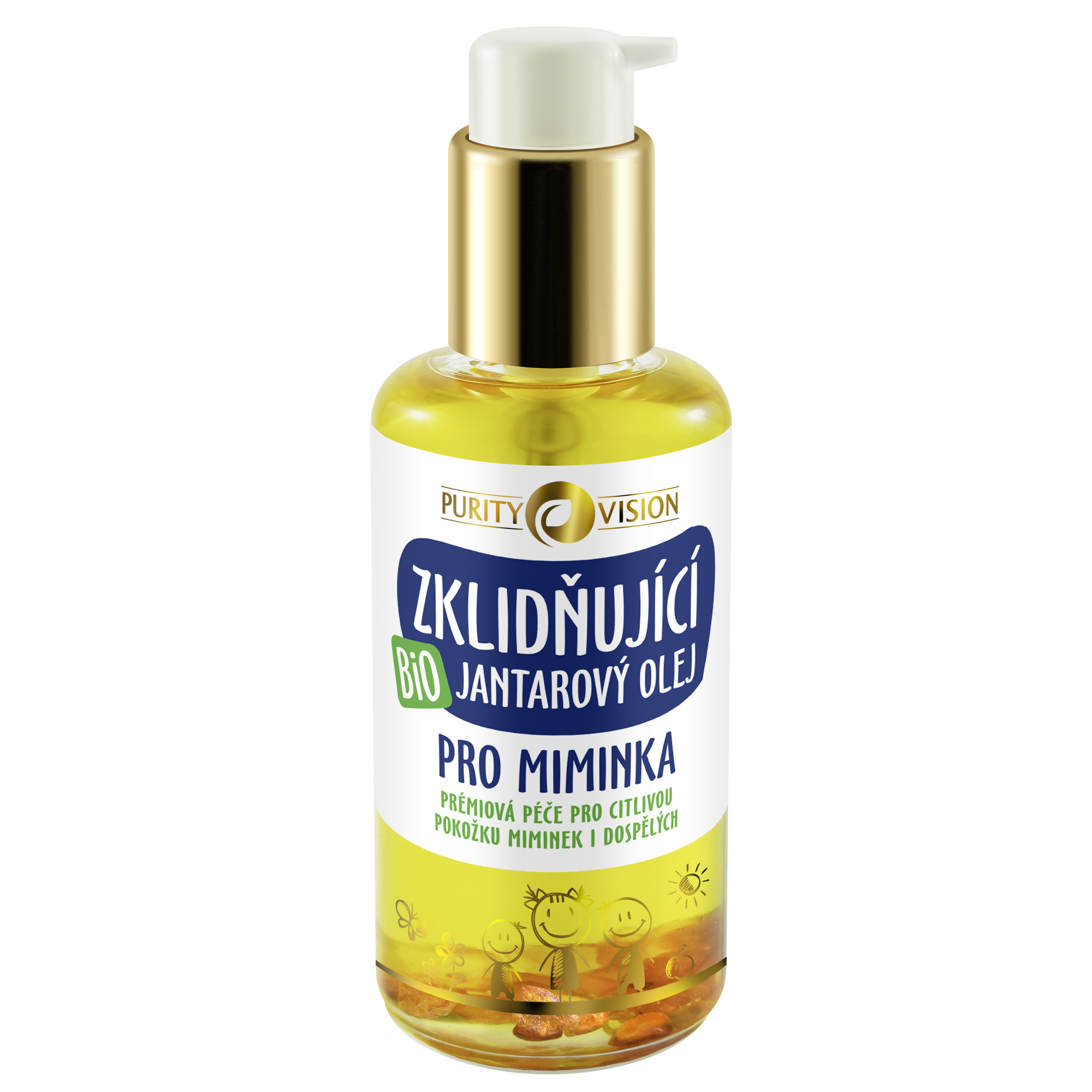 Purity Vision Zklidňující jantarový olej pro miminka (95 ml) - pro citlivou pokožku dětí i dospělých Purity Vision