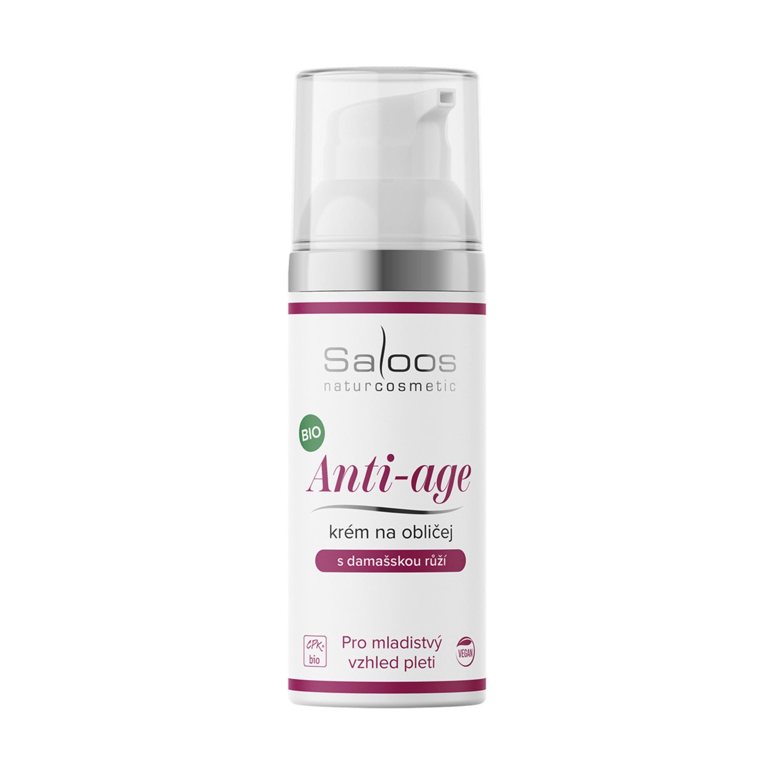Saloos Pleťový Anti-age krém s růží BIO (50 ml) - s extraktem z květů karafiátu Saloos