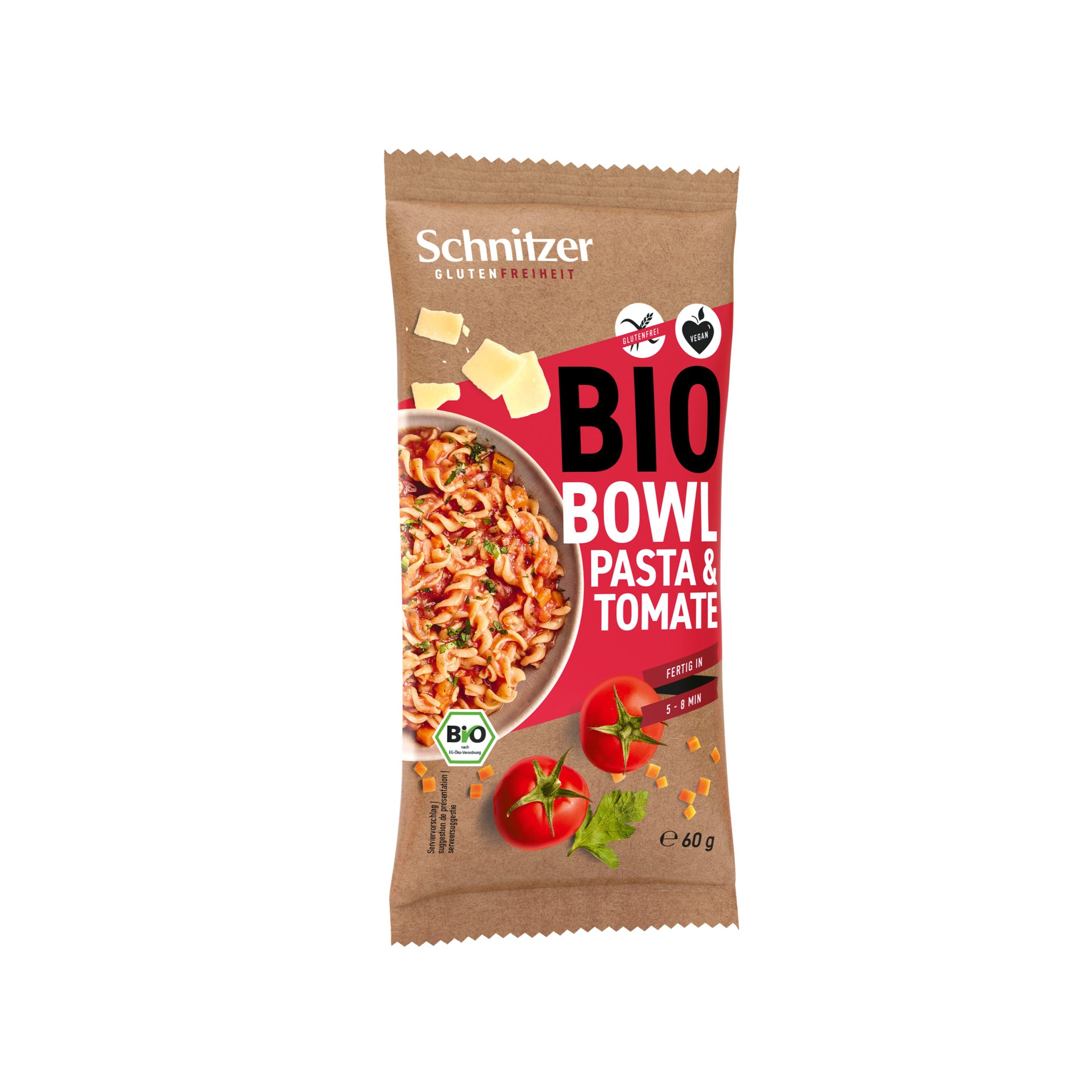 Schnitzer Těstoviny bezlepkové v rajčatové omáčce instantní BIO (60 g) Schnitzer