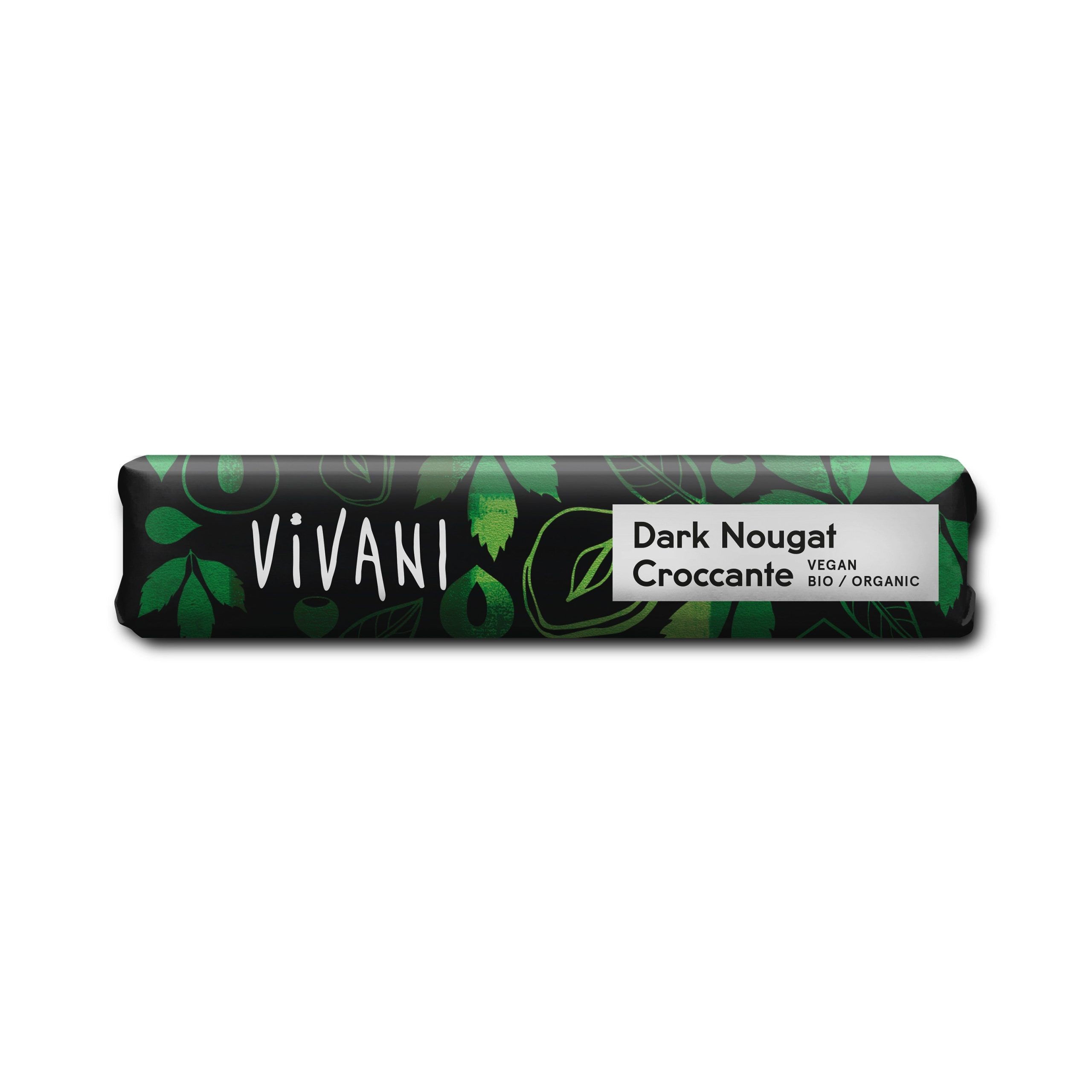 Vivani Čokoládová tyčinka s tmavým nugátem a krokantem BIO (35 g) - křupavé oříškové potěšení Vivani