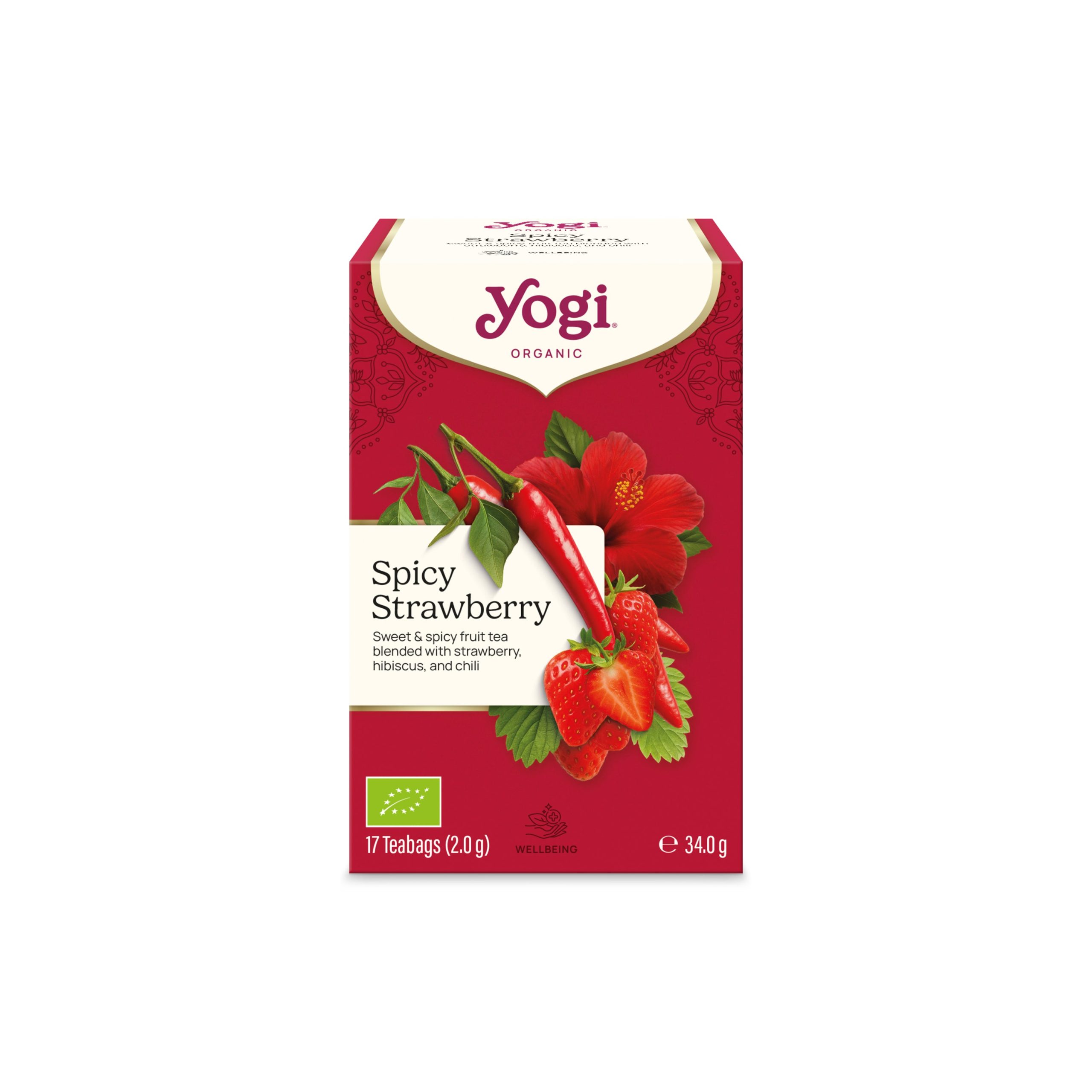 Yogi Čaj ovocný s chilli a příchutí jahody BIO - nálev. sáčky (17 x 2 g) - spojení ovoce a pikantního koření YOGI