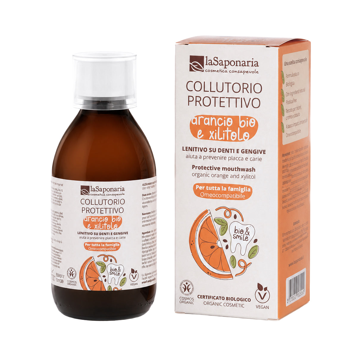 laSaponaria Ochranná ústní voda s pomerančem a xylitolem BIO (250 ml) - jemná péče o dutinu ústní laSaponaria