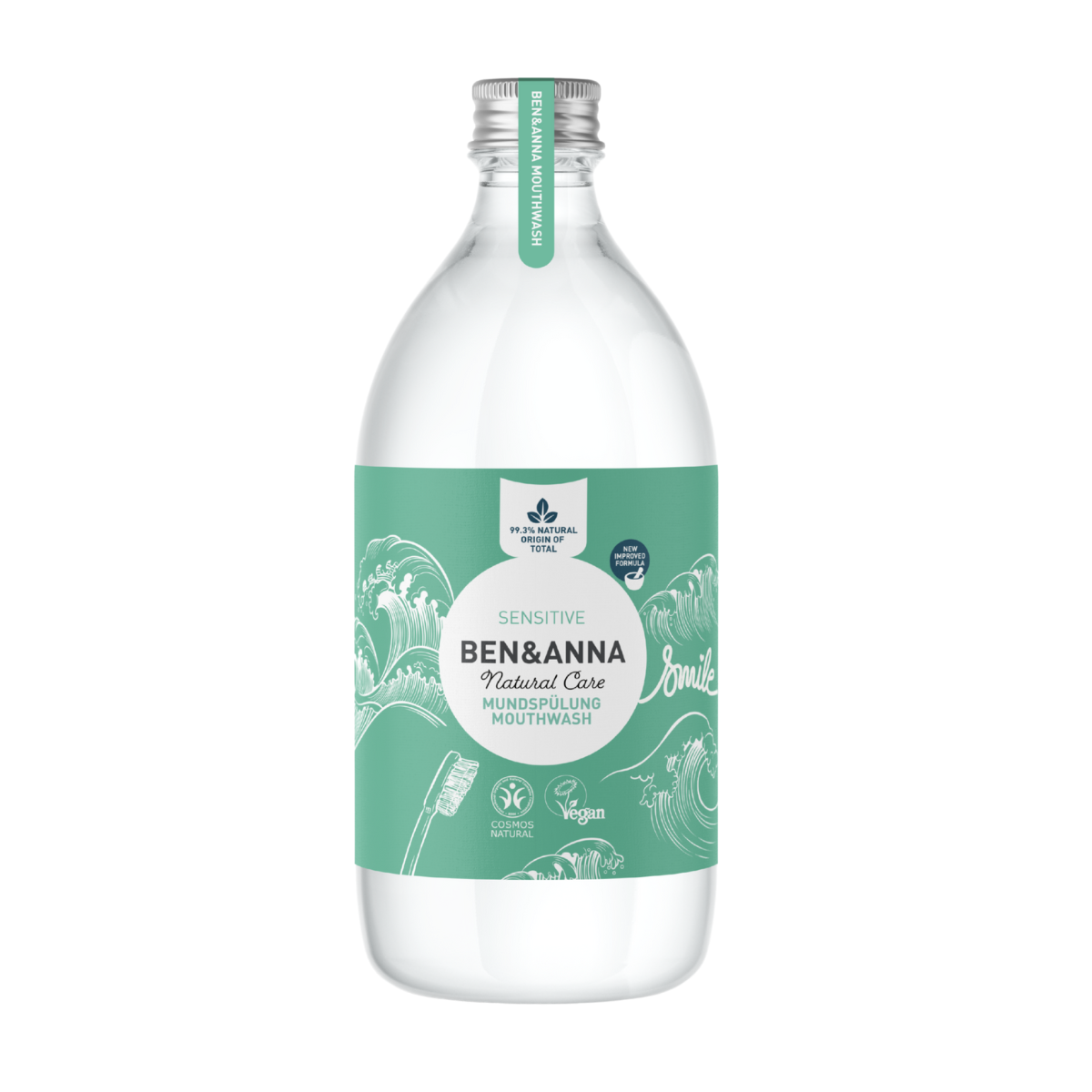Ben & Anna Ústní voda pro citlivé zuby Sensitive (500 ml) - pro svěží dech