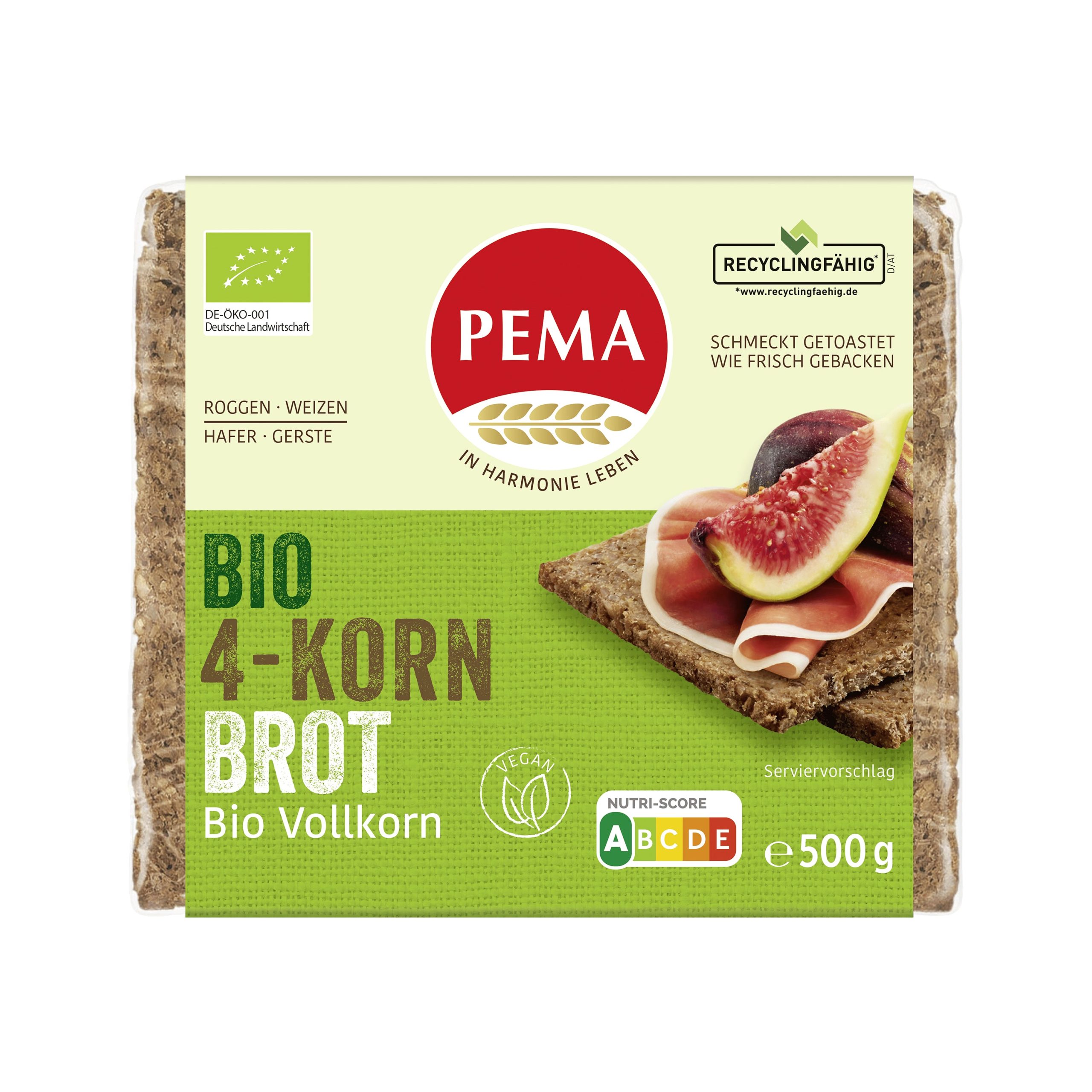 Chléb vícezrnný 500 g BIO   PEMA - z namočeného žita