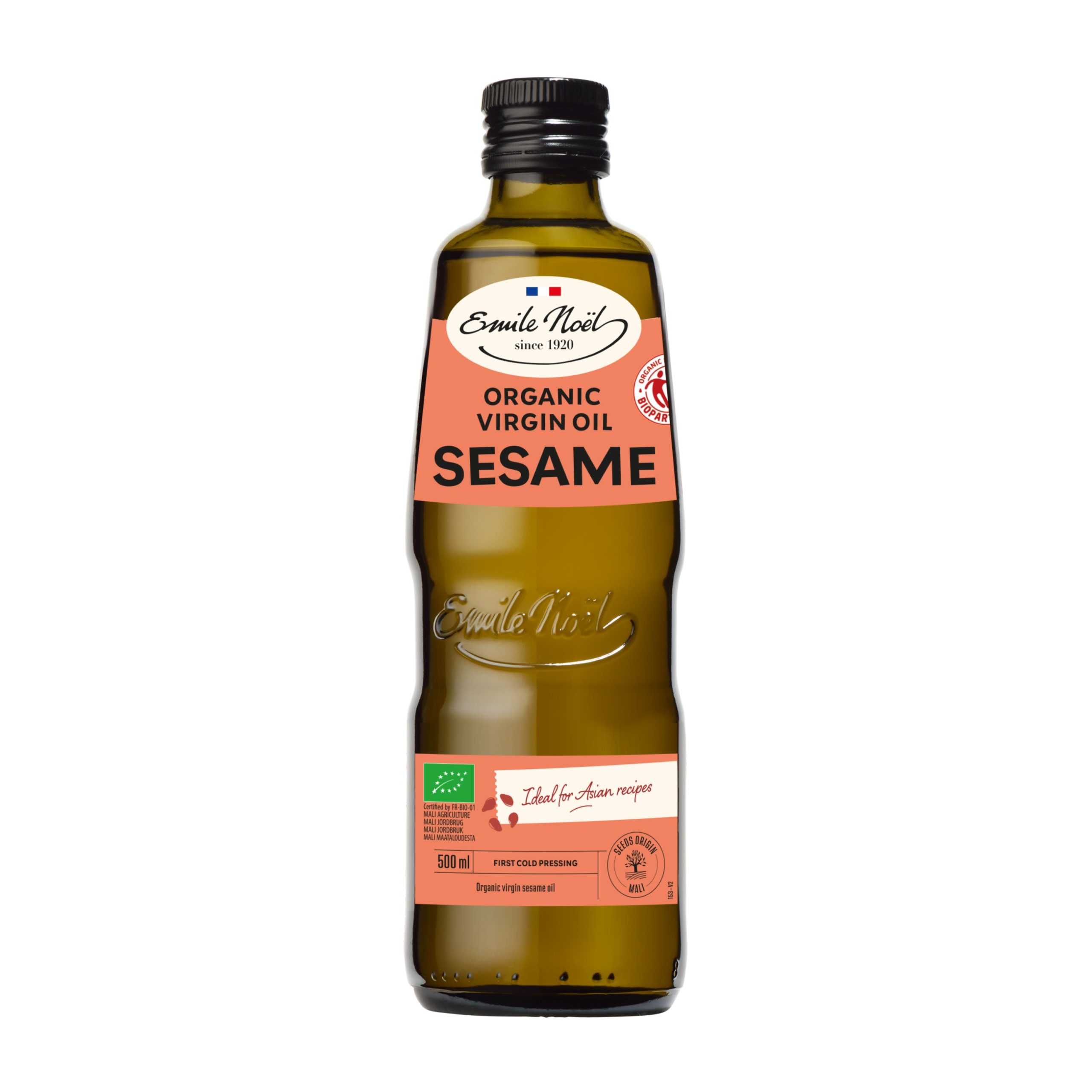 Emile Noël Olej sezamový fair trade BIO (500 ml) - za studena lisovaný pro asijskou kuchyni a dochucení Emile Noël