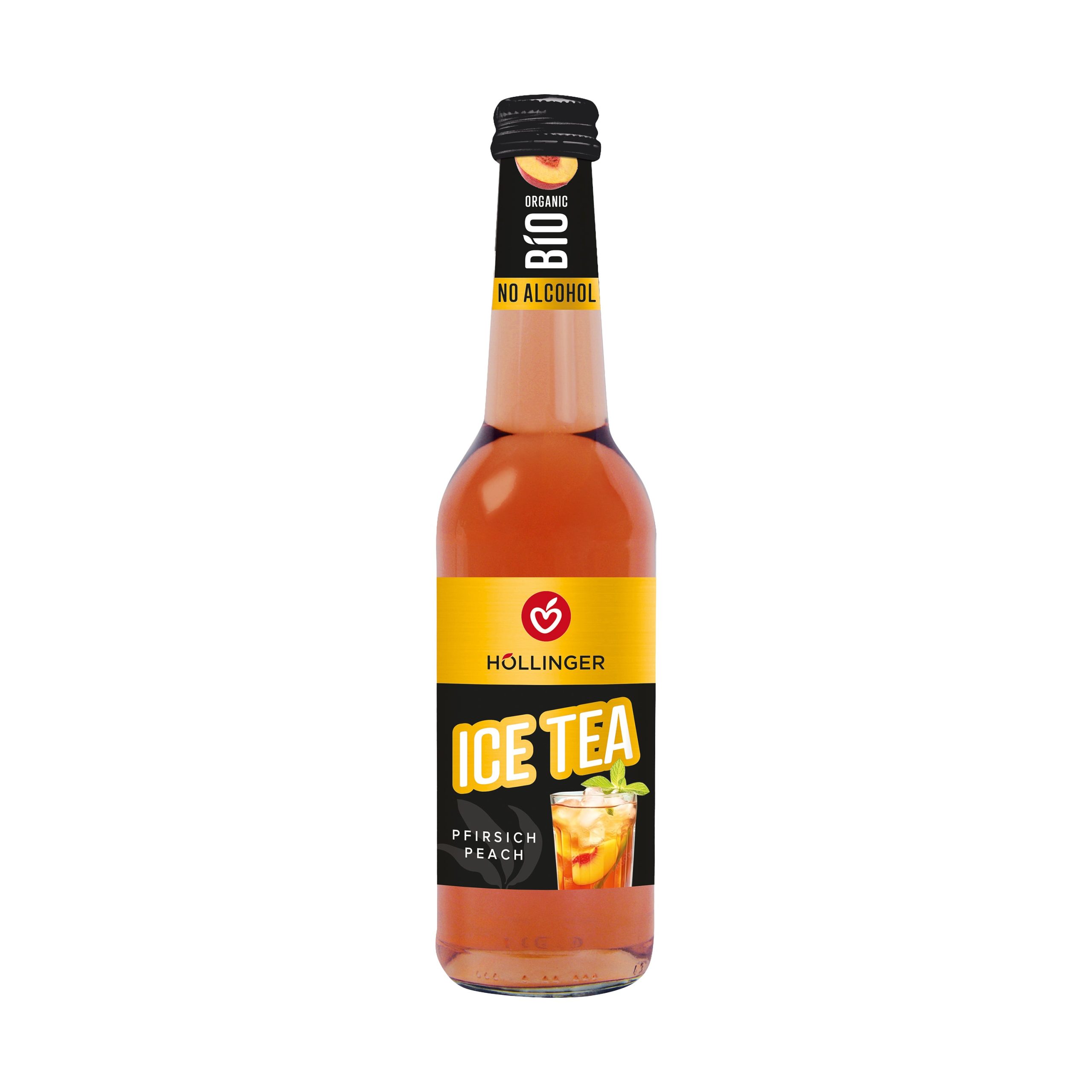 Hollinger Drink nealkoholický Ice Tea Broskev BIO (330 ml) - bez kofeinu Hollinger