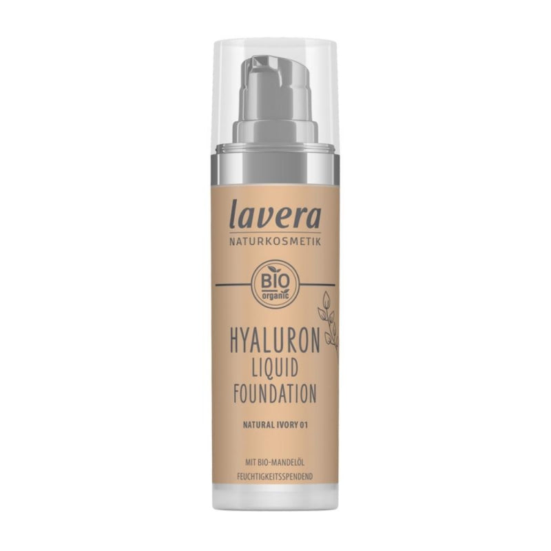 Lavera Lehký tekutý make-up s kyselinou hyaluronovou (30 ml) - 01 Natural Ivory - sjednotí pleť a zakryje drobné nedokonalosti Lavera