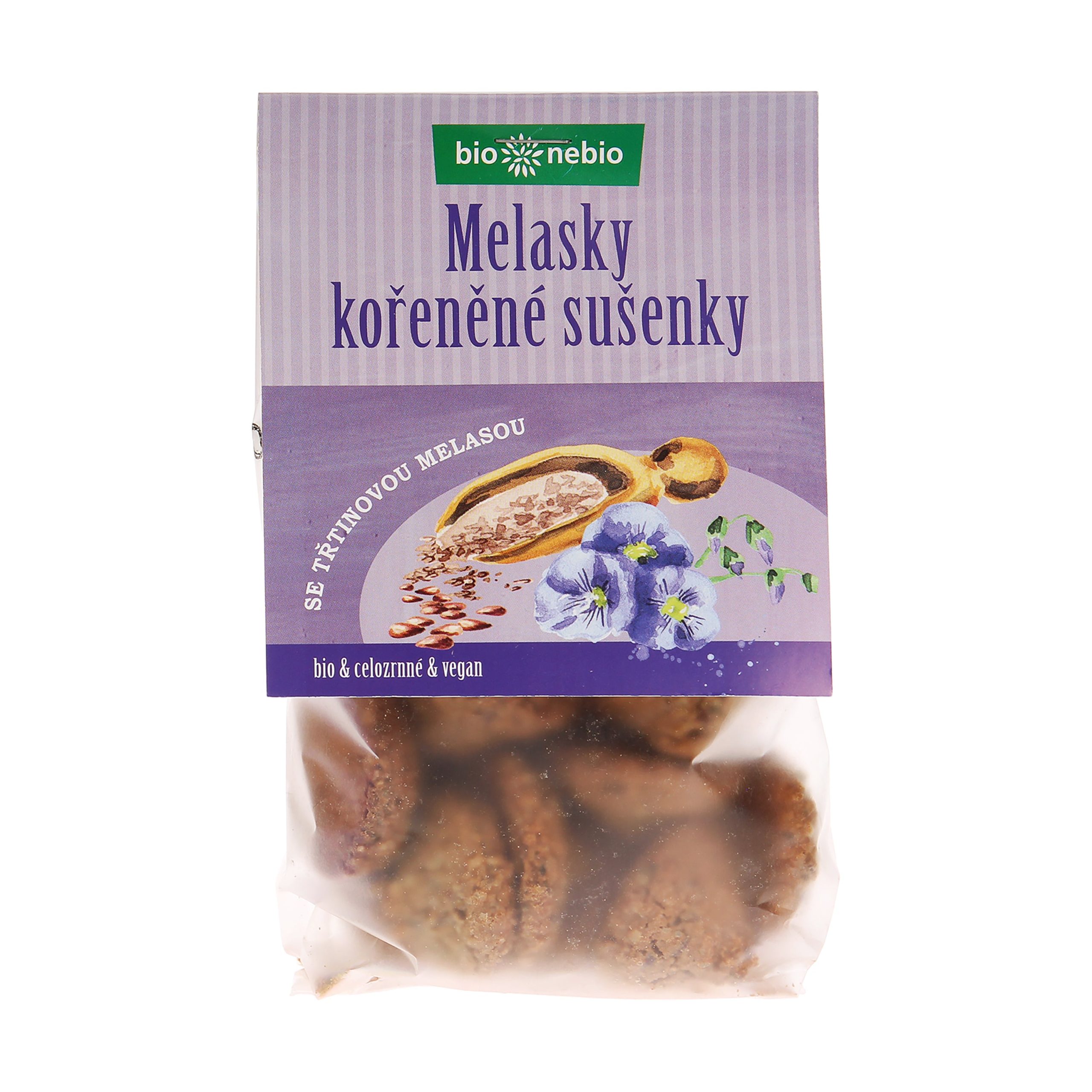 MELASKY celozrnné sušenky s melasou 130 g BIO   BIO NEBIO - se sezamem
