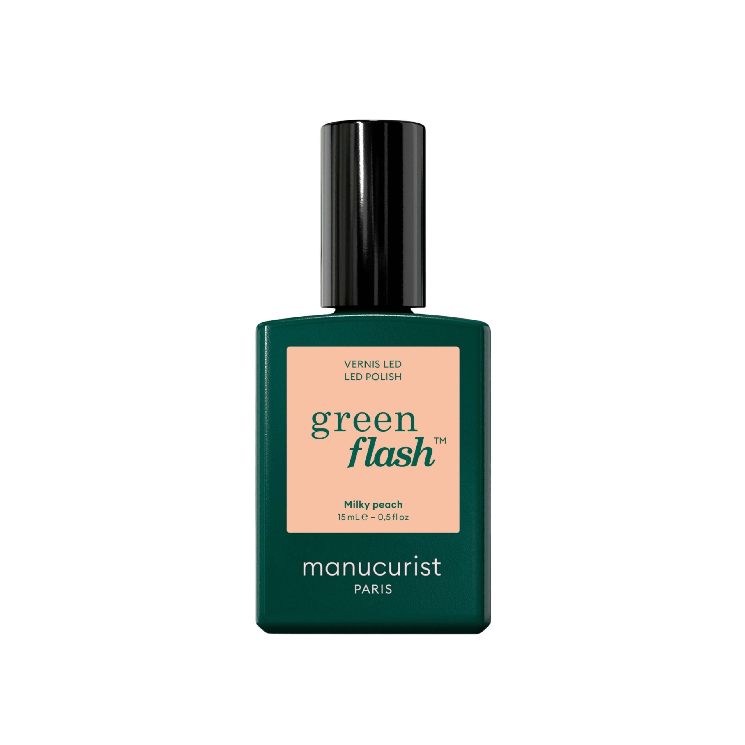 Manucurist Green Flash LED gel lak na nehty - Milky Peach (15 ml) - mléčně broskvová barva MANUCURIST