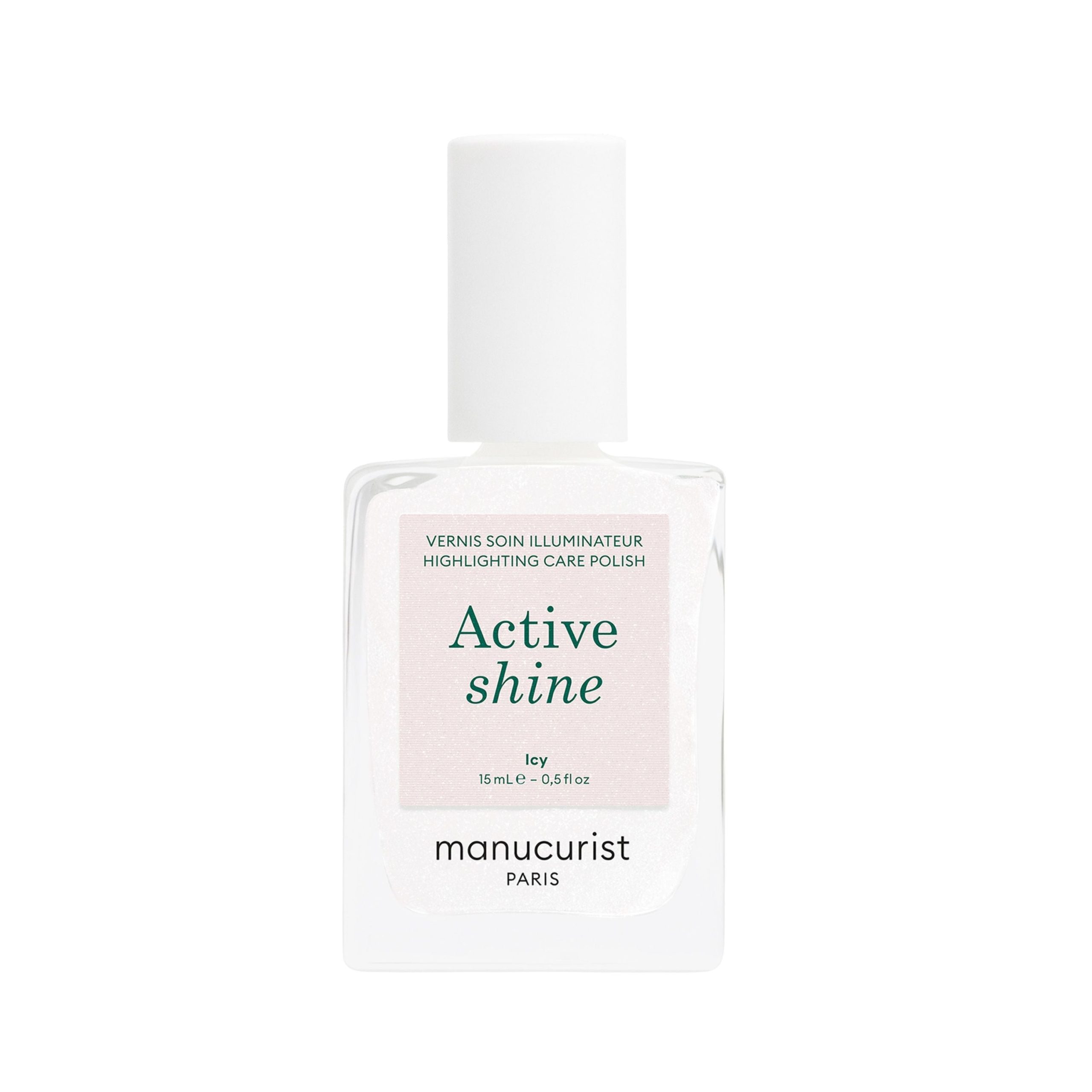 Manucurist Green Pečující schnoucí lak na nehty Active Shine - Icy (15 ml) - pro lesklé nehty s perleťovým efektem MANUCURIST
