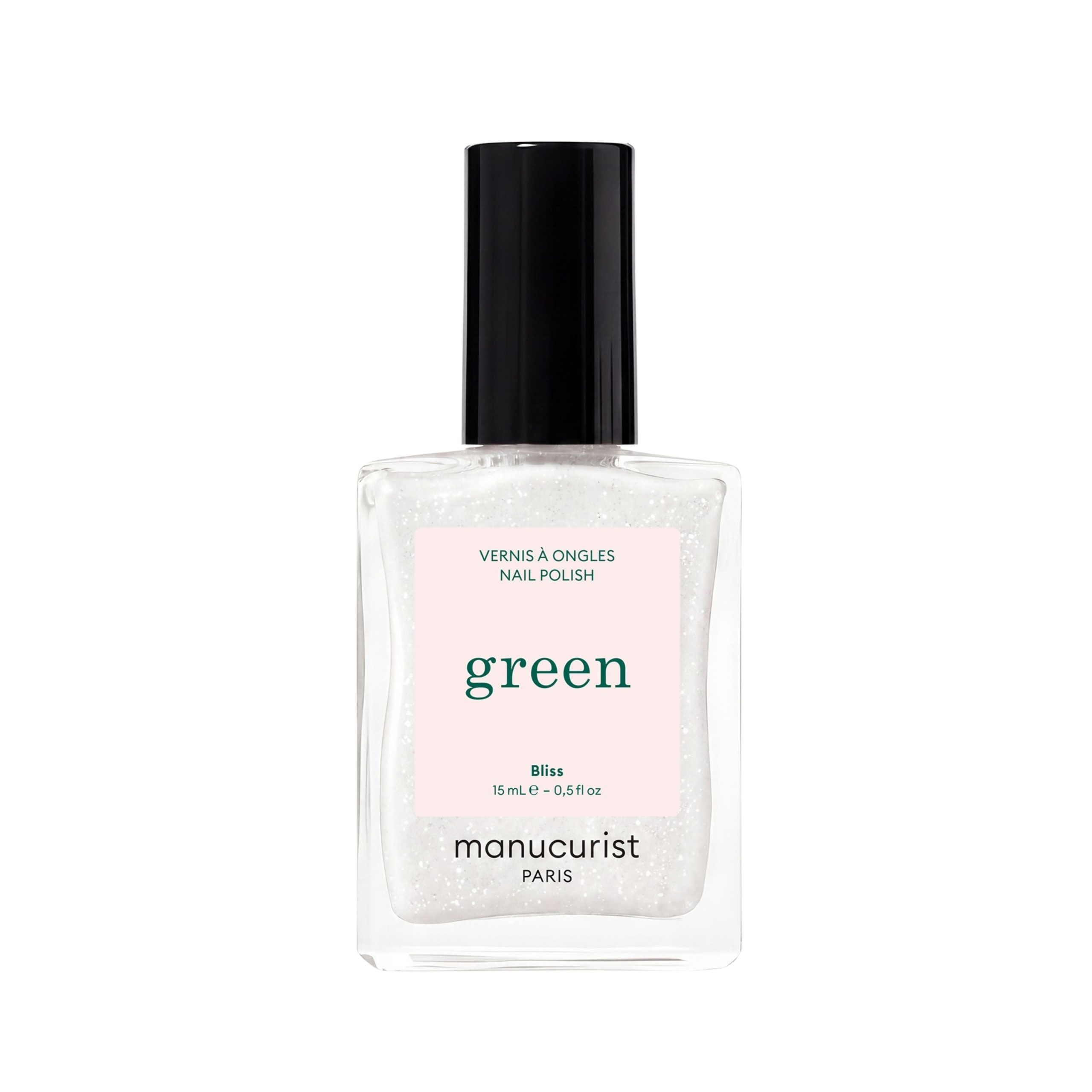 Manucurist Green schnoucí lak na nehty - Bliss (15 ml) - sváteční perleťový bílý odstín MANUCURIST