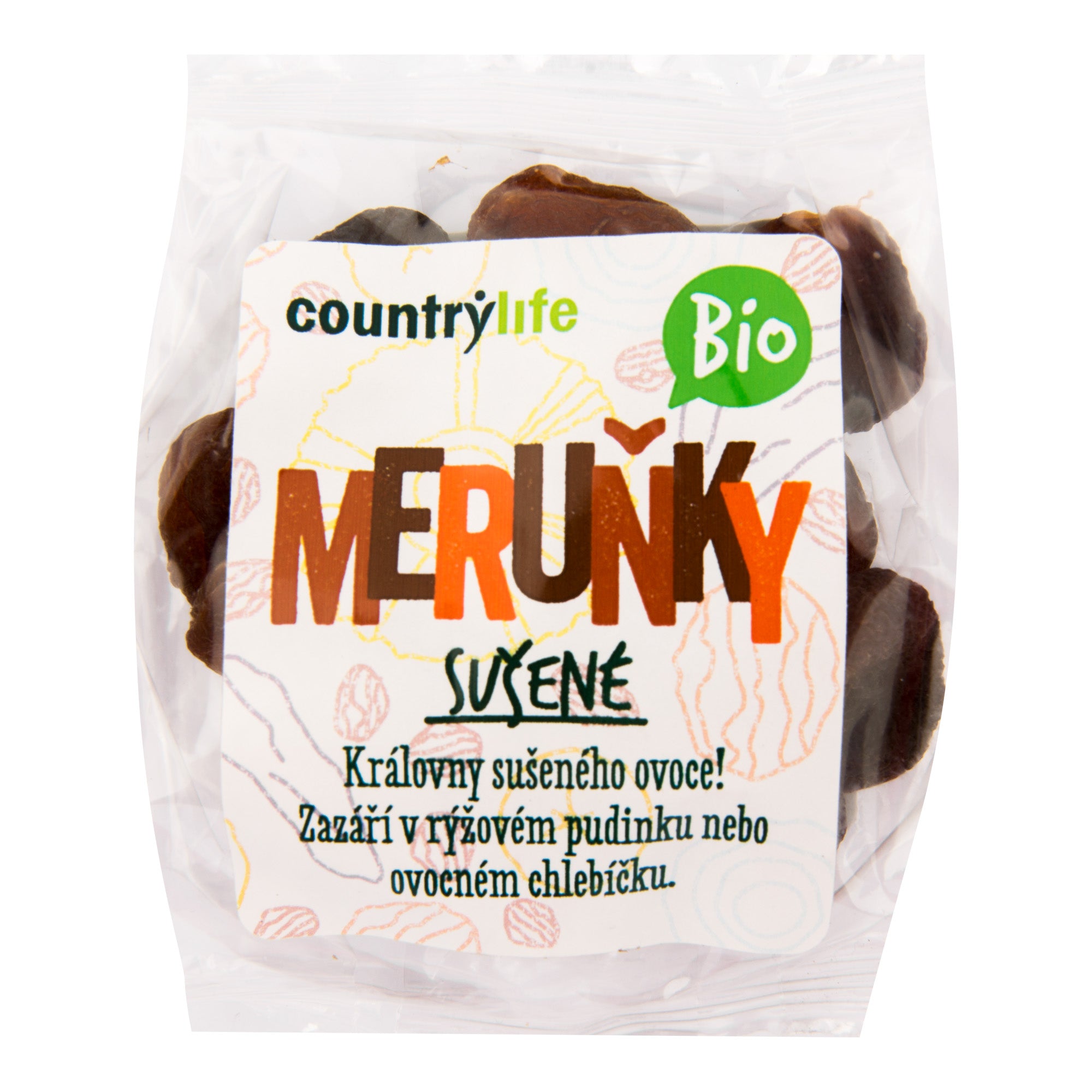 Meruňky sušené 100 g BIO   COUNTRY LIFE - do koláčů i na omáčku ke slaným jídlům Country Life