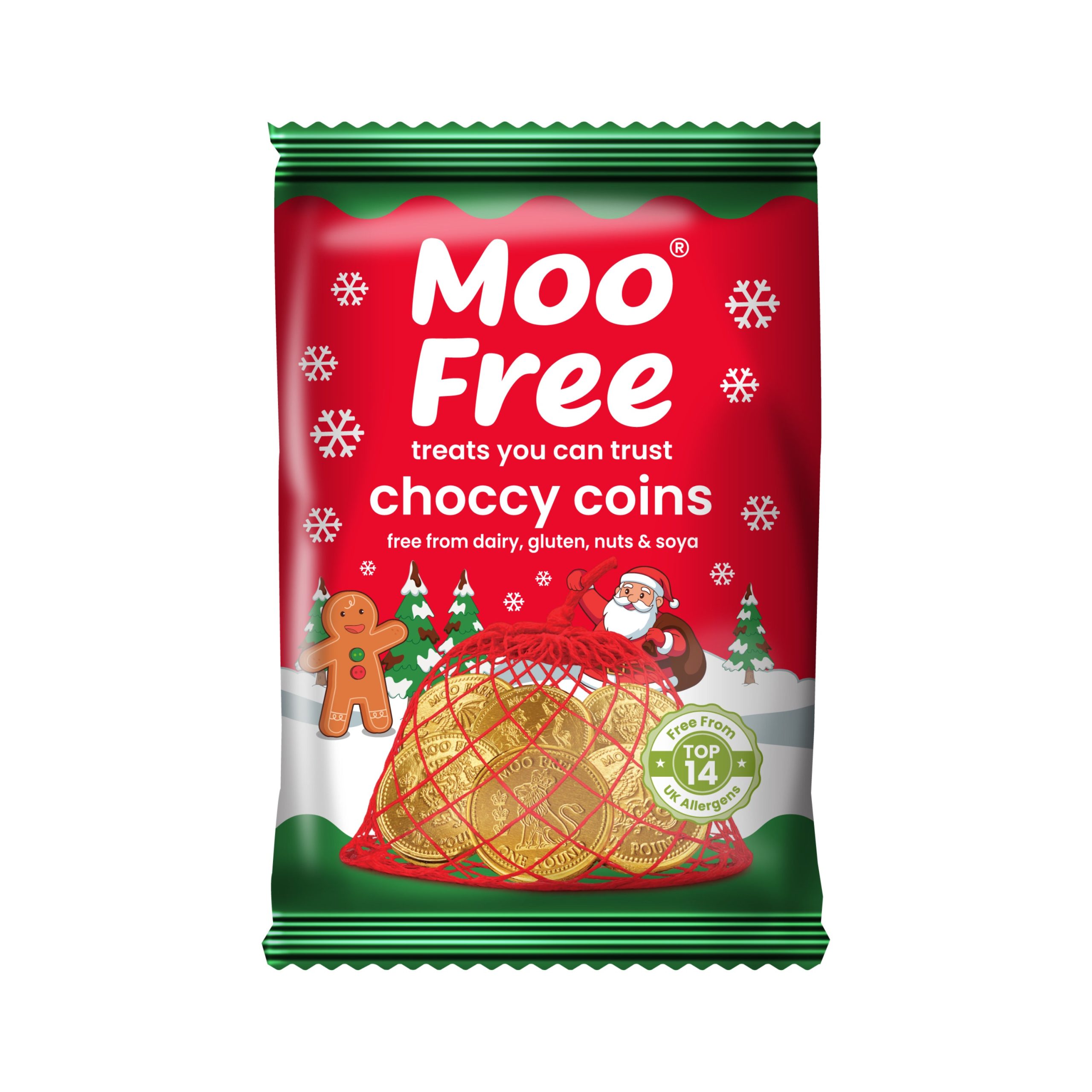 Moo free Kakaové mince (7 x 7 g) - tradiční vánoční mlsání Moo Free