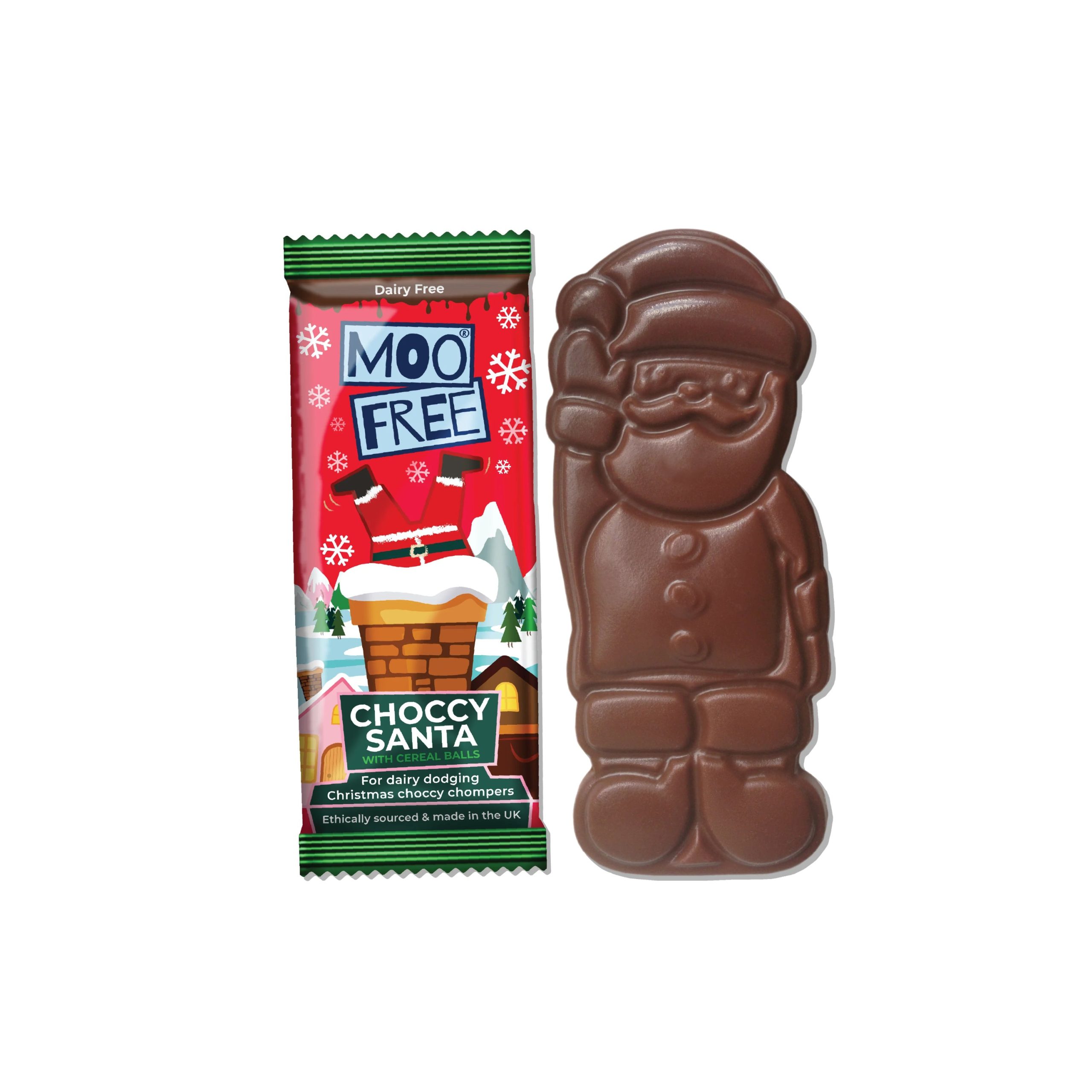 Moo free Tyčinka Santa Claus kakaová s křupavými kuličkami (30 g) Moo Free