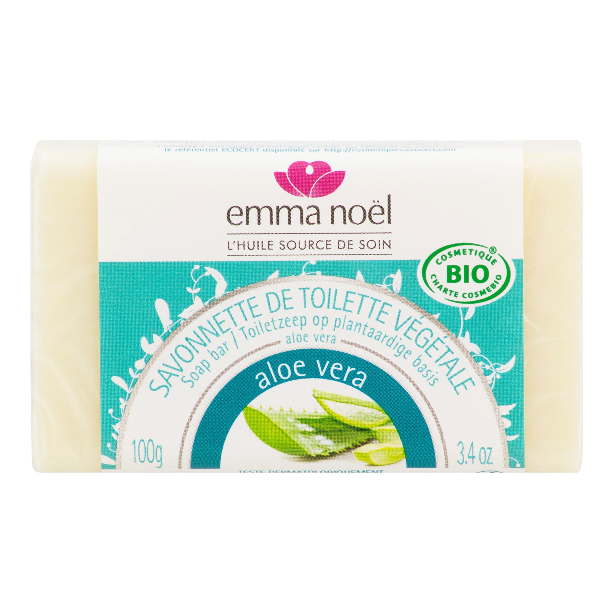 Mýdlo rostlinné aloe vera 100 g BIO   EMMA NOËL - pro extra hydrataci a zklidnění pokožky Emma Noël