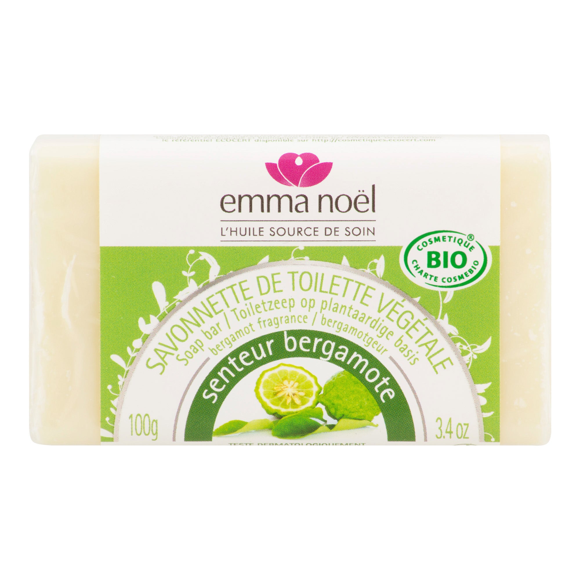 Mýdlo rostlinné bergamot 100 g BIO   EMMA NOËL - voní bergamotem