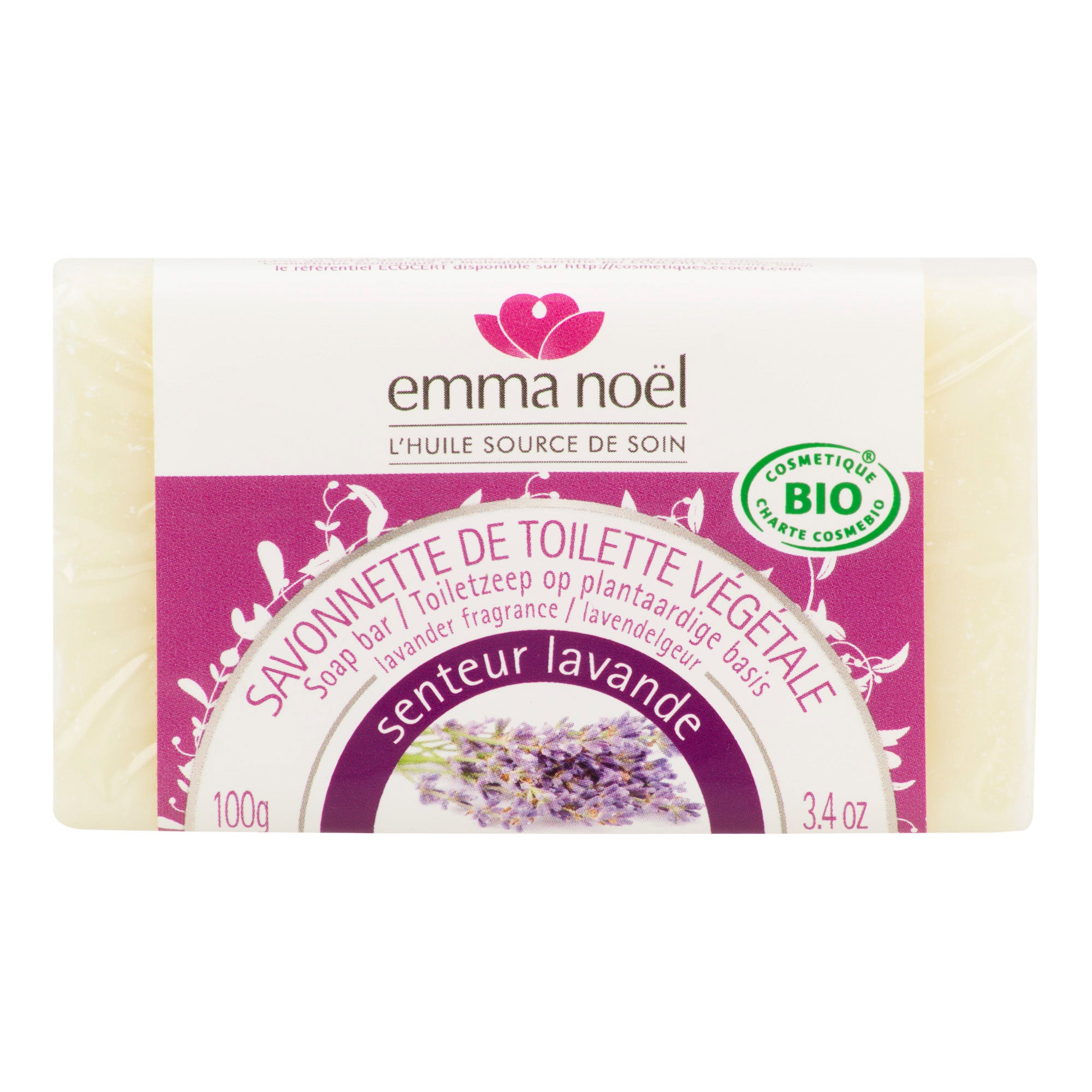 Mýdlo rostlinné levandule 100 g BIO   EMMA NOËL - přírodní levandulová vůně